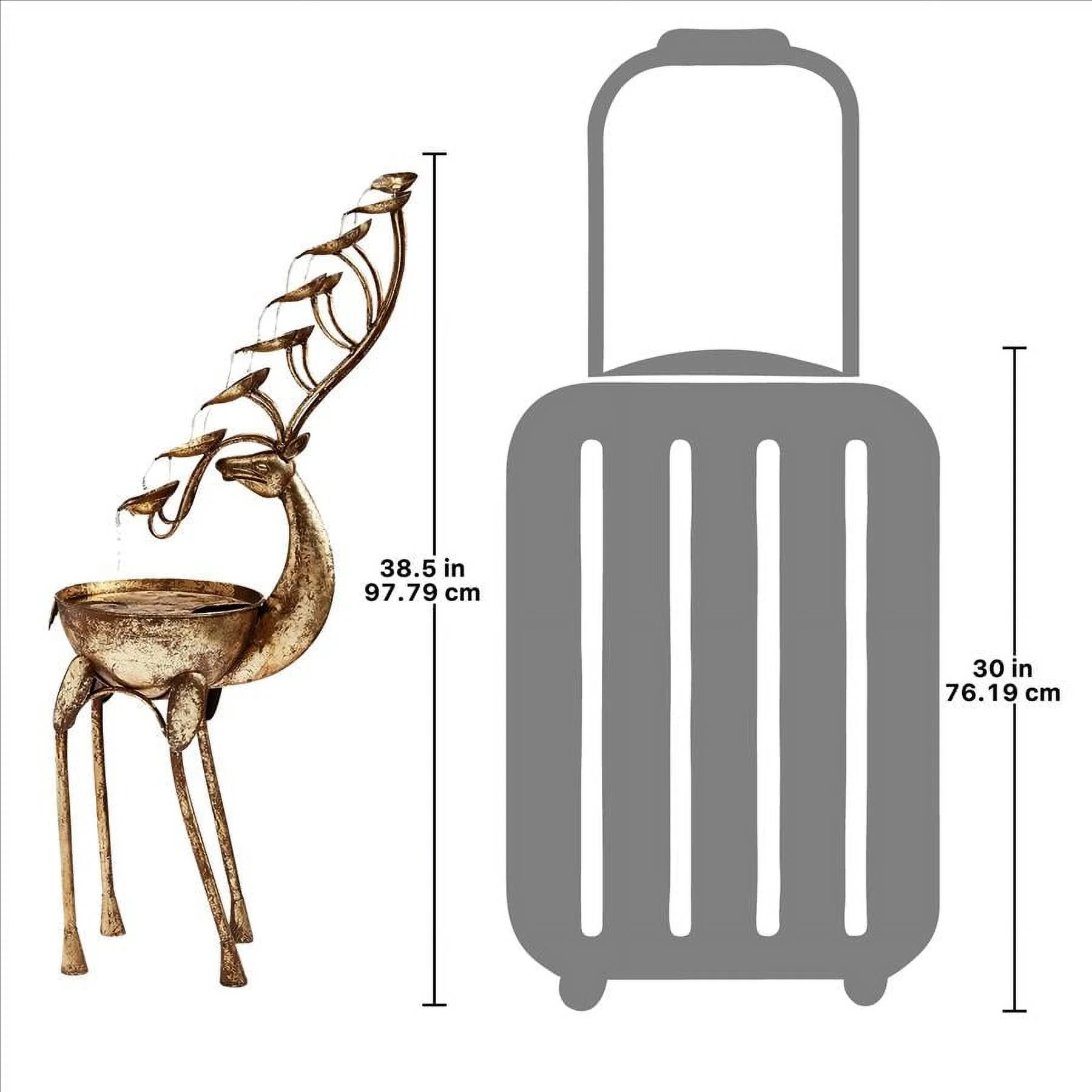 Design Toscano Deer Antler Falls Cascading Metal Sculptural Fountain