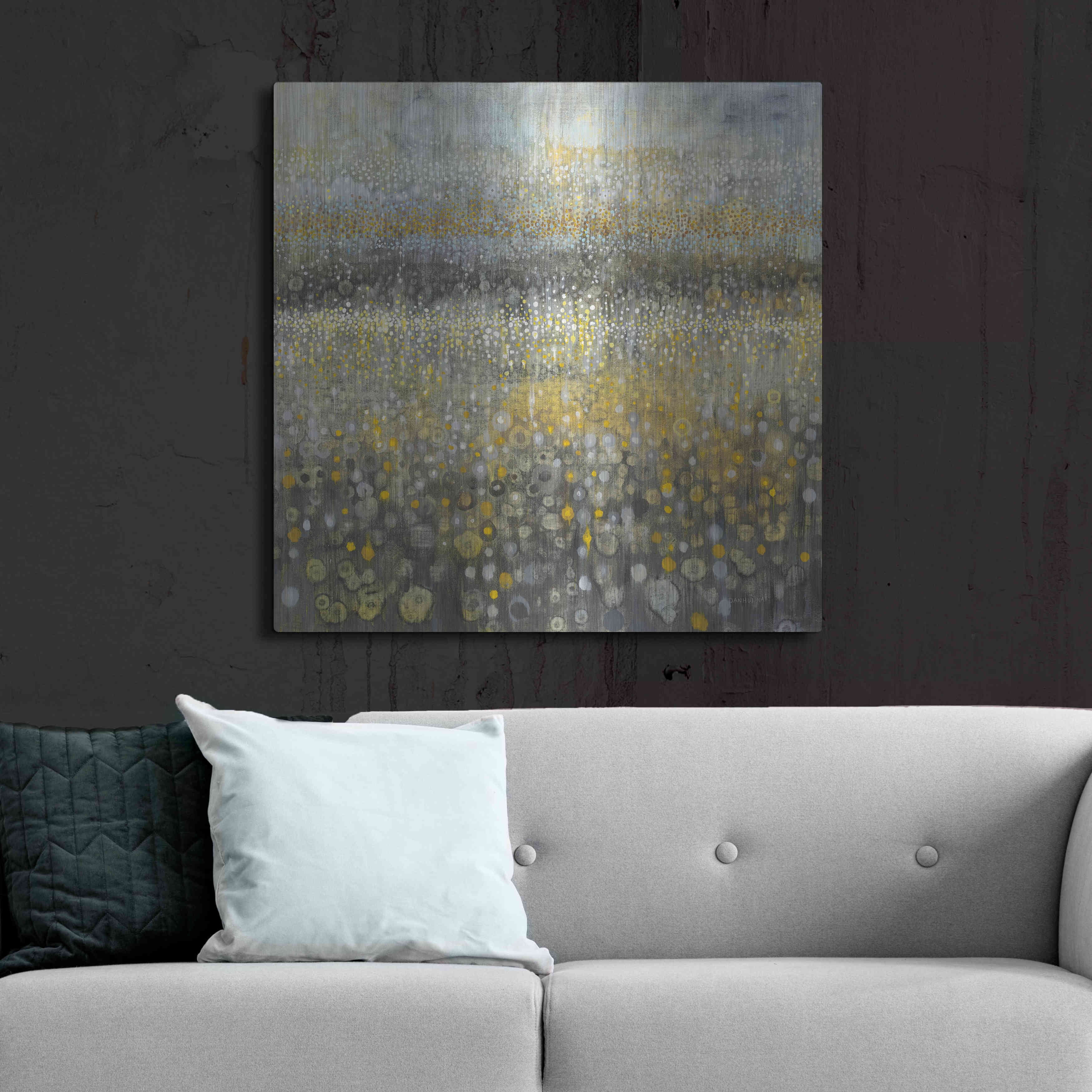 Luxe Metal Art 'Rain Abstract II' by Danhui Nai, Metal Wall Art, 36
