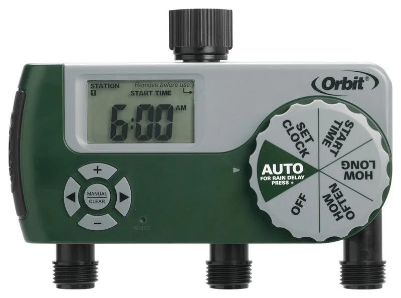 Orbit One Dial 3 Port Digital Hose Faucet Water Timer, Lawn Watering - 56082