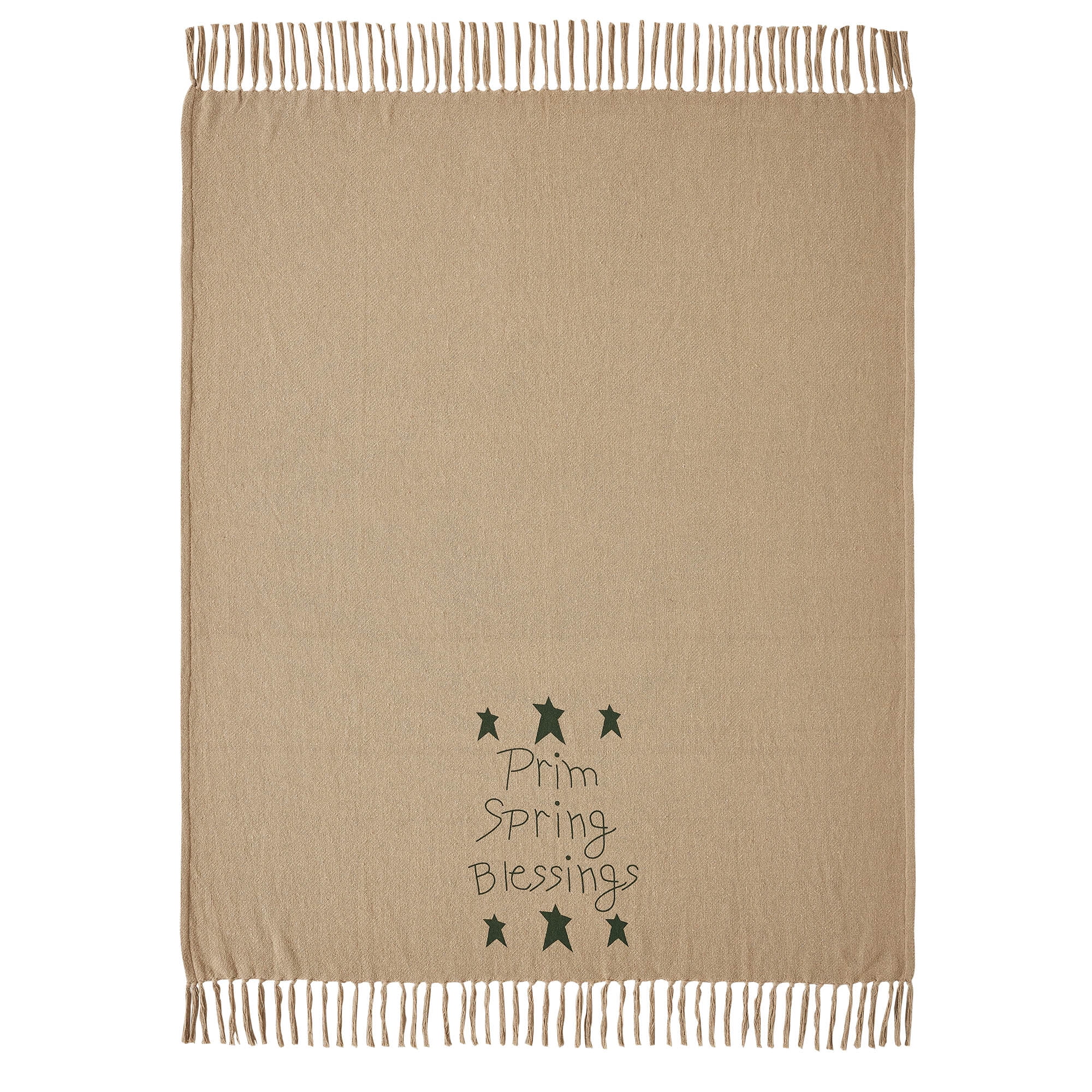 VHC Brands Spring In Bloom Woven Throw 50x60, Bedroom and Living Room Decor, Blanket, Cotton, Spring In Bloom Collection, Rectangle 60x50, Deep Creme