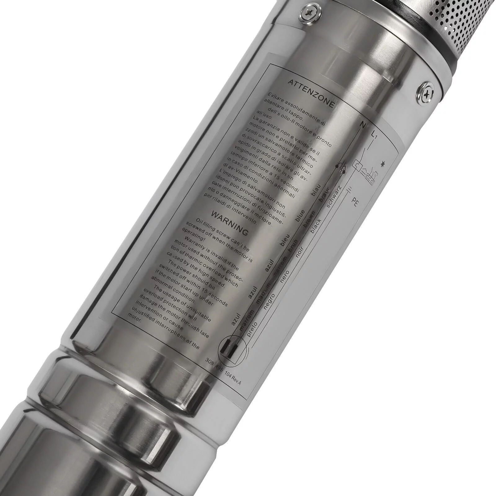 ZhdnBhnos 110V 370W Electric Powered Deep Well Pump 1/2HP 16GPM Submersible Pump Stainless Steel Water Pump