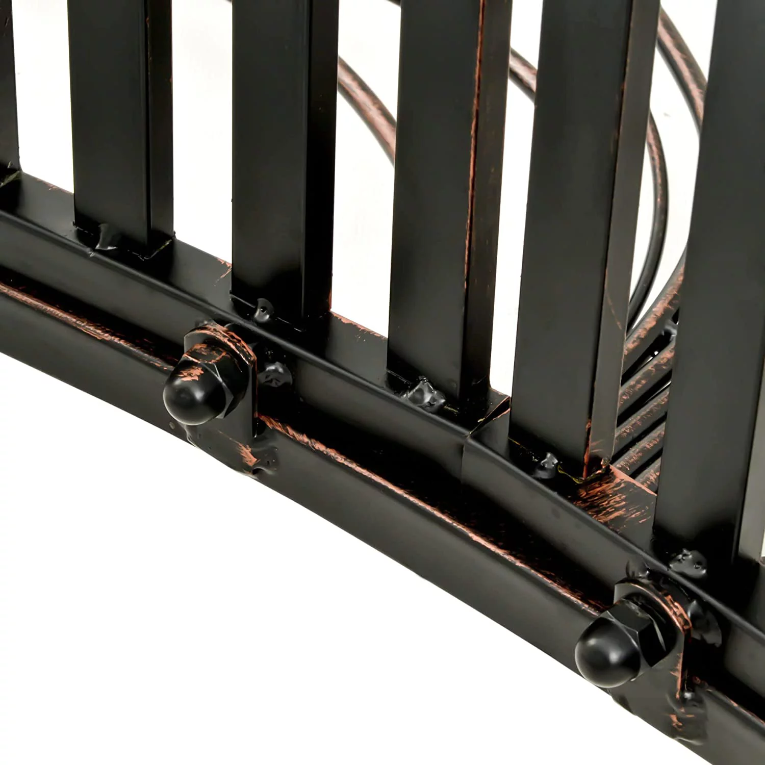 Outsunny 4’ Metal Arch Backyard Garden Bridge with Safety Siderails, Delicate Scrollwork, & Easy Assembly, Black Bronze