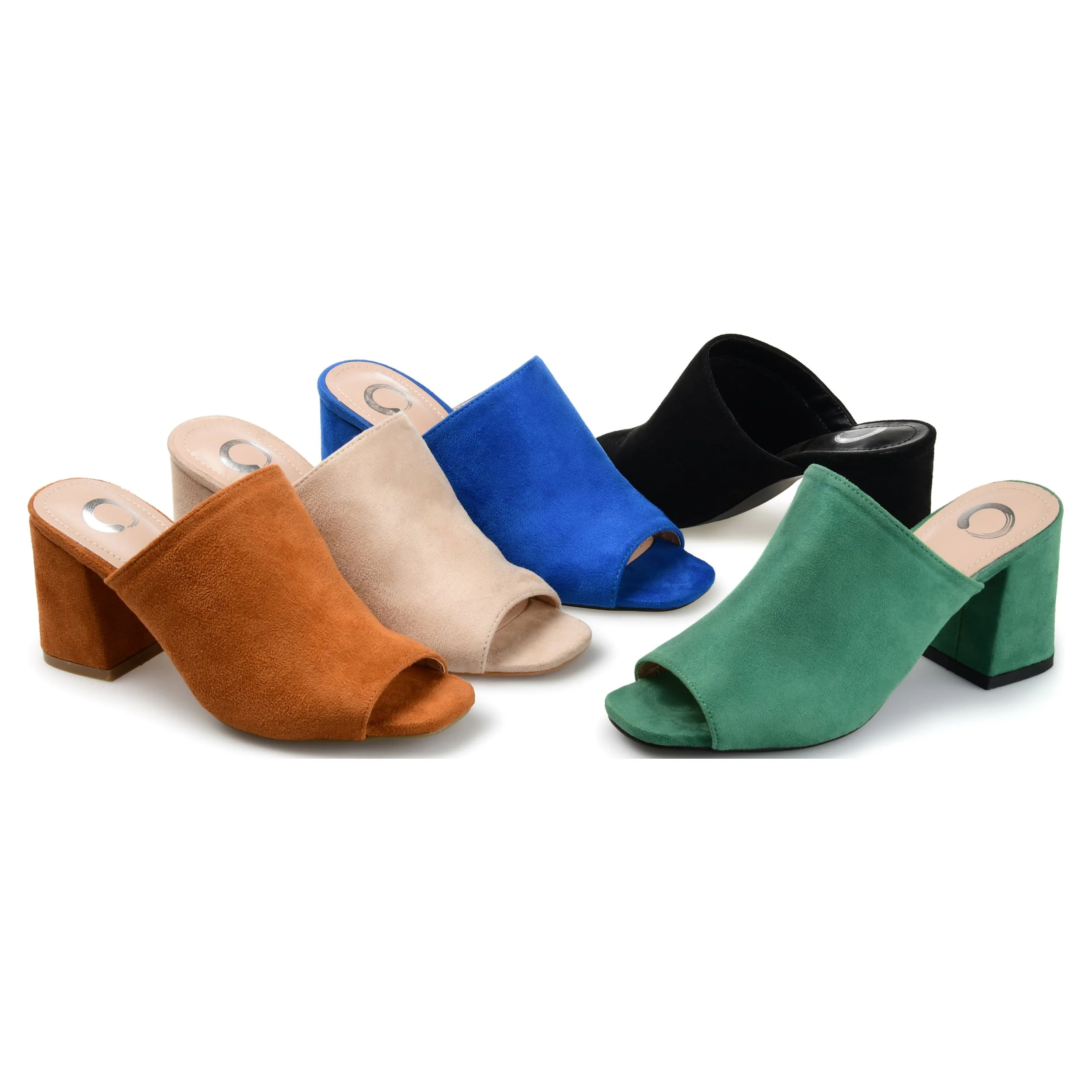 Journee Collection Womens Block Heel Peep Toe Slide