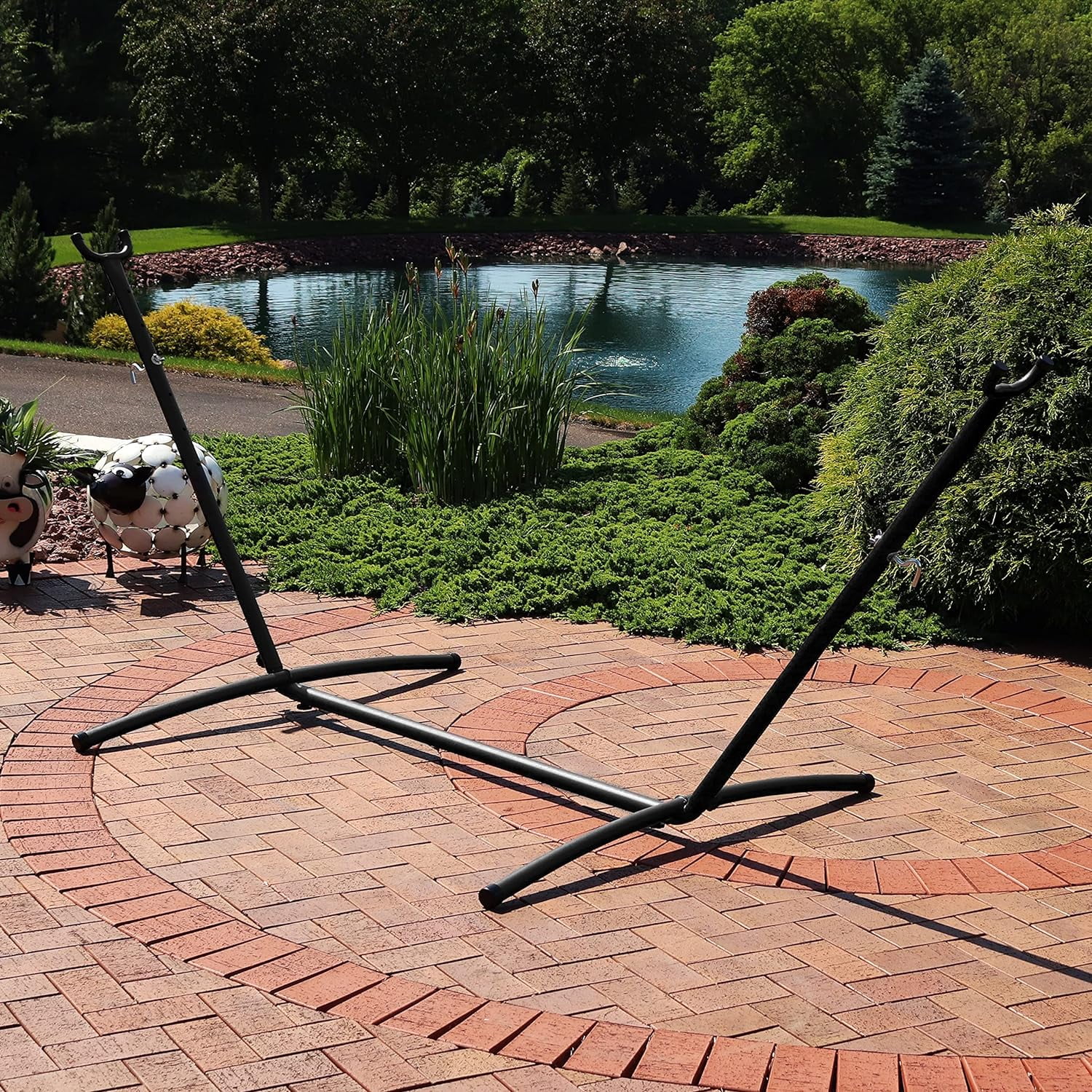 Brazilian Portable Steel Hammock Stand With Carrying Case - 400-Pound Capacity - Black Finish