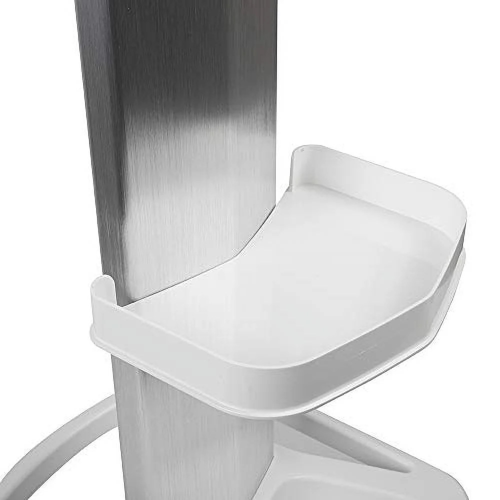 Salon Trolley Stand, Professional Beauty Rolling Trolley Cart Salon Equipment-Aluminum Alloy Salon Rolling Cart Trolley Holder Stand with Tray for Beauty Salon Machines-Maximum Load 33Lbs-White