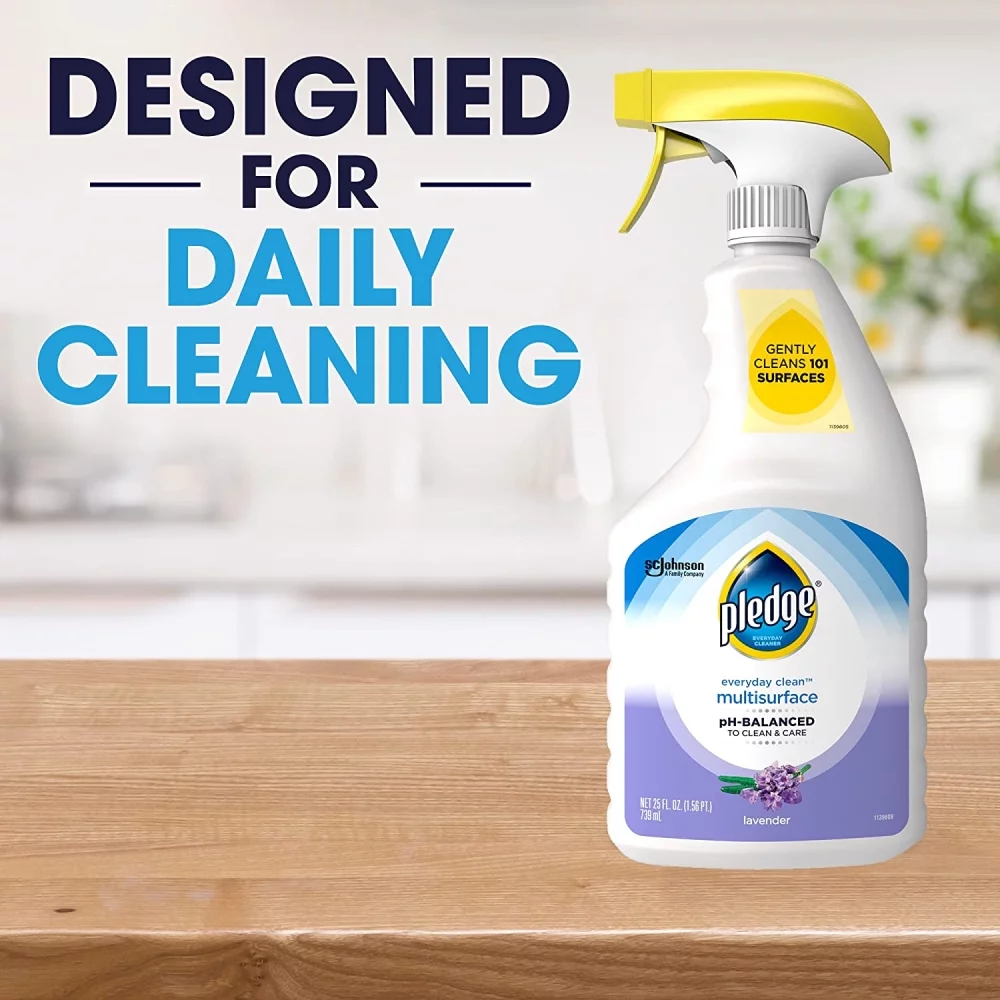 Pledge Multi Surface Cleaner Everyday Clean Trigger Spray 25 oz. Lavender, 6 Pack