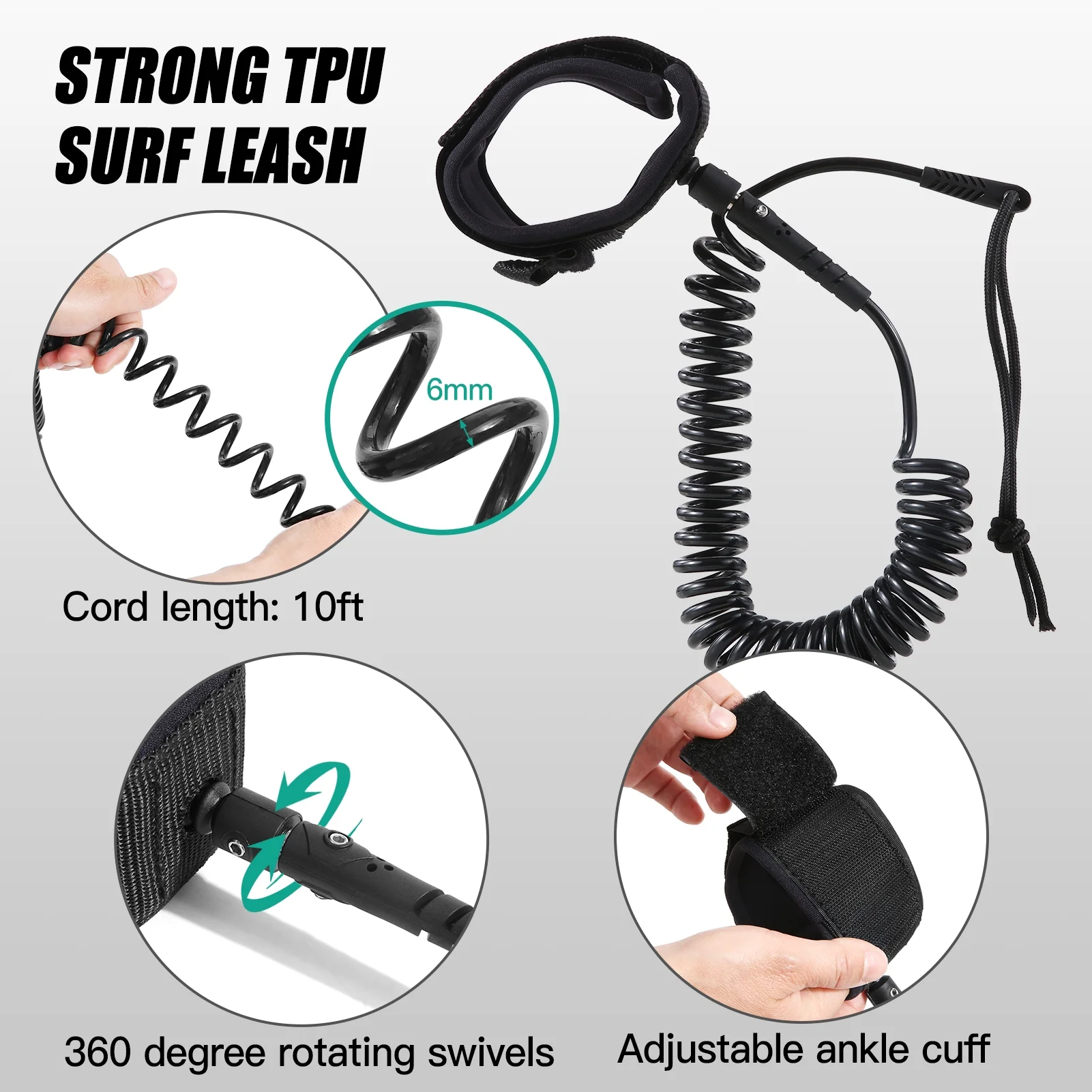 Lixada 10' Inflatable Stand Up Paddle Surfboard with Premium SUP Paddle Board Accessories, Black