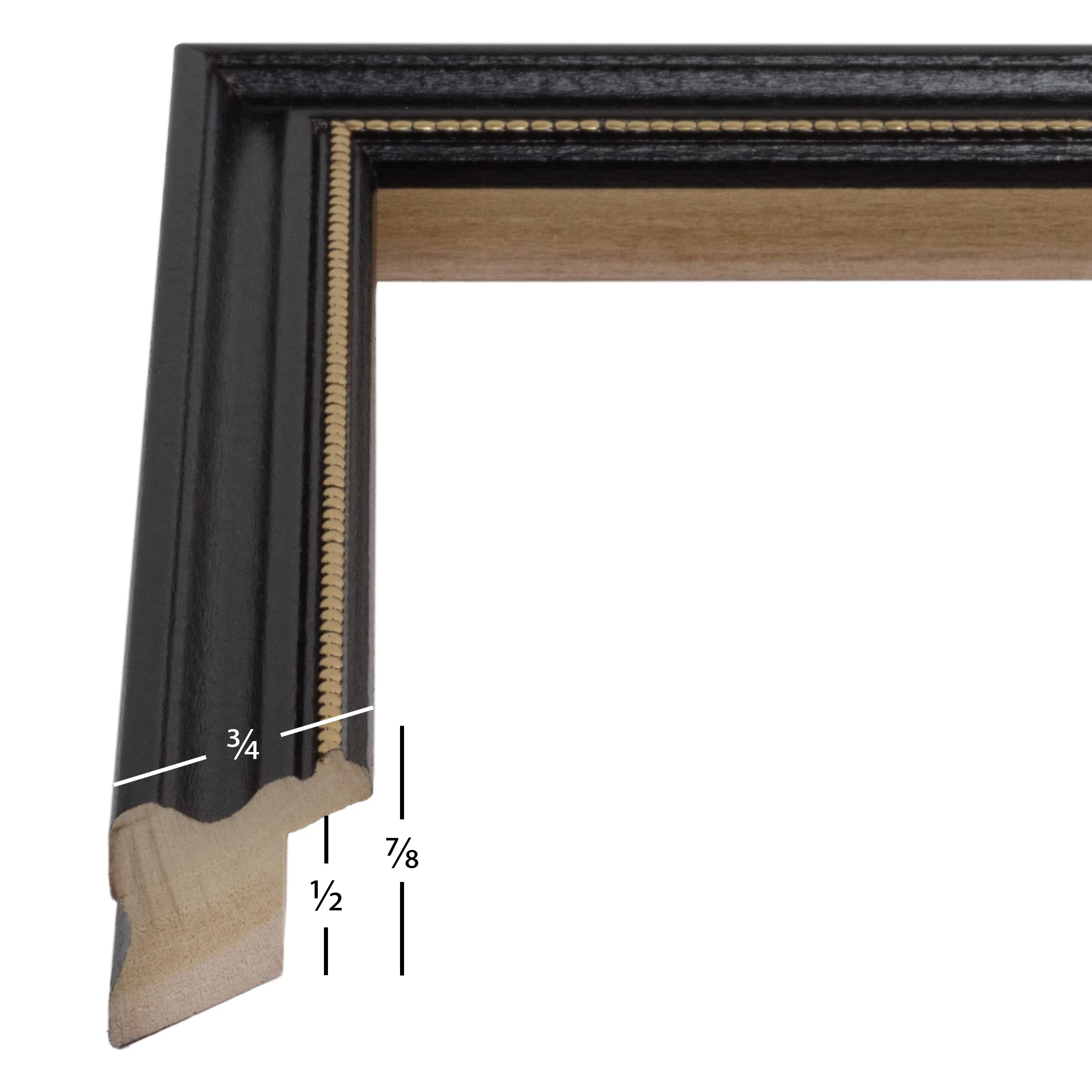 Craig Frames 314BG, Ornate Black and Gold Picture Frame, 8 x 11 Inch