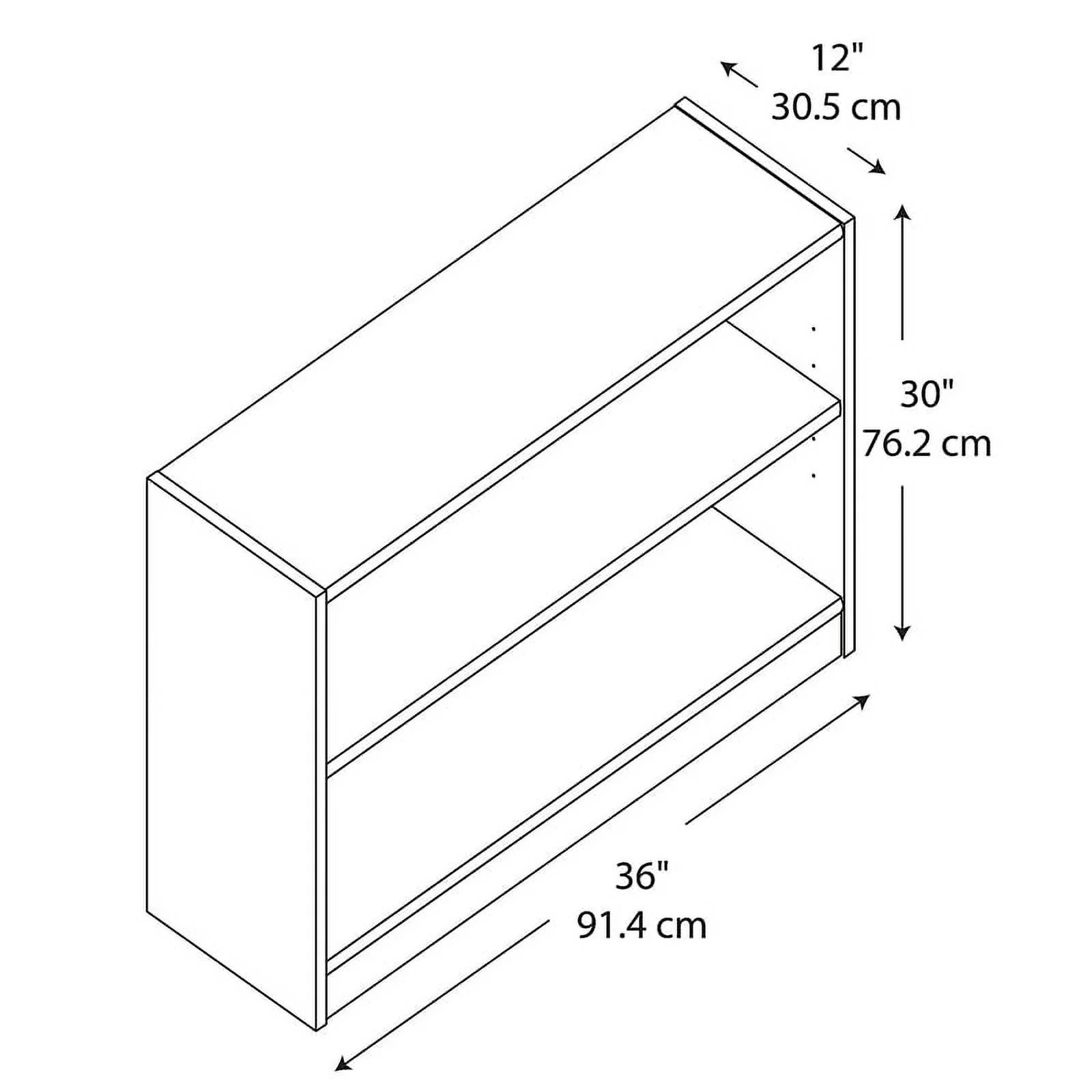 Bowery Hill Furniture 2 Shelf Bookcase in Classic Black