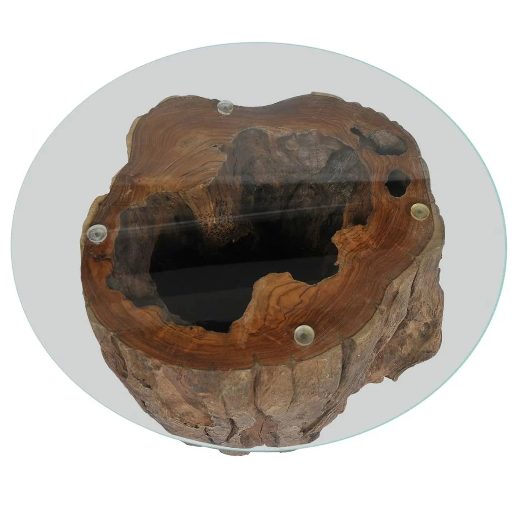 Andoer Coffee Table Teak Glass 19.7