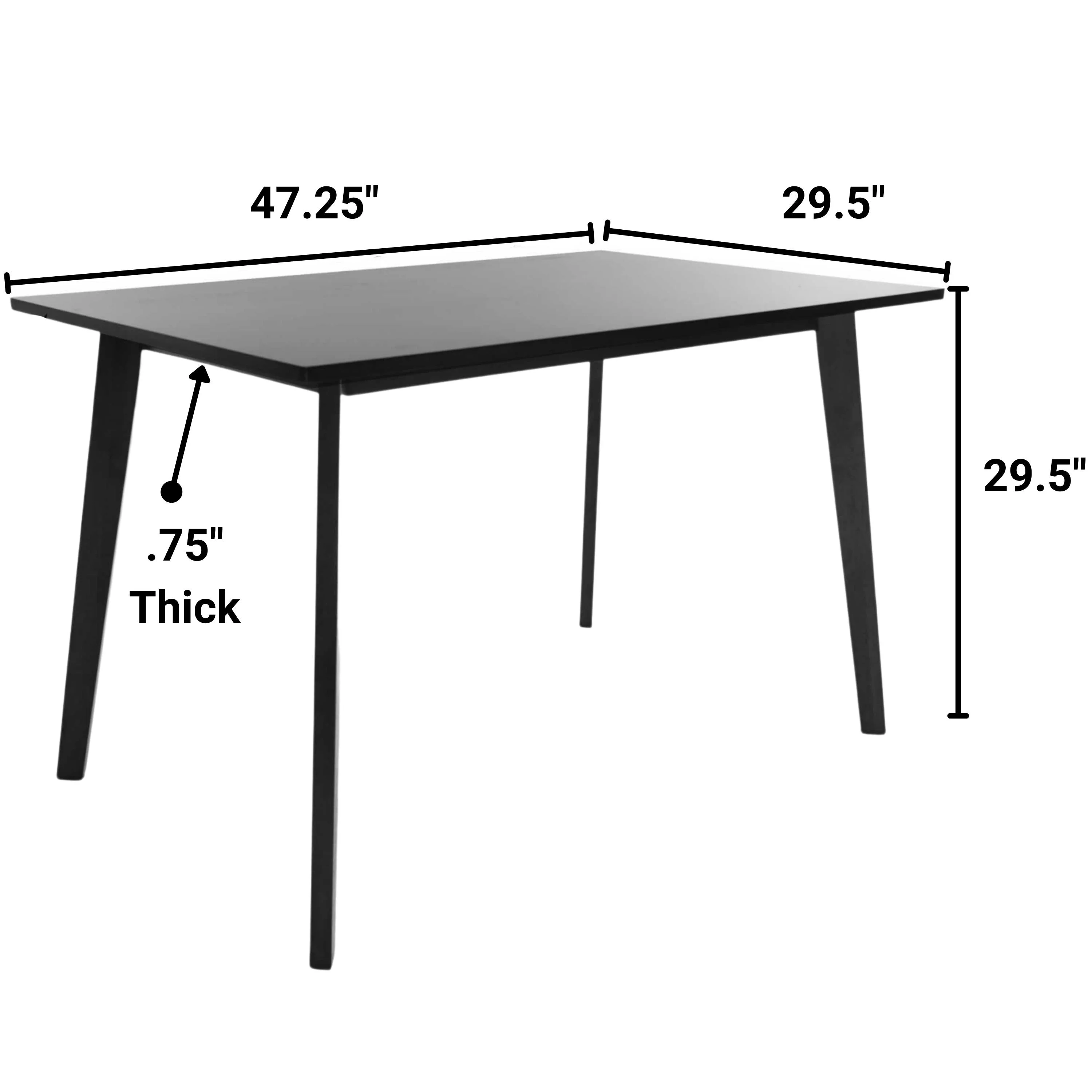 Zenvida Mid Century 5 Piece Dining Set Wood Table Fabric Chairs Seats Four