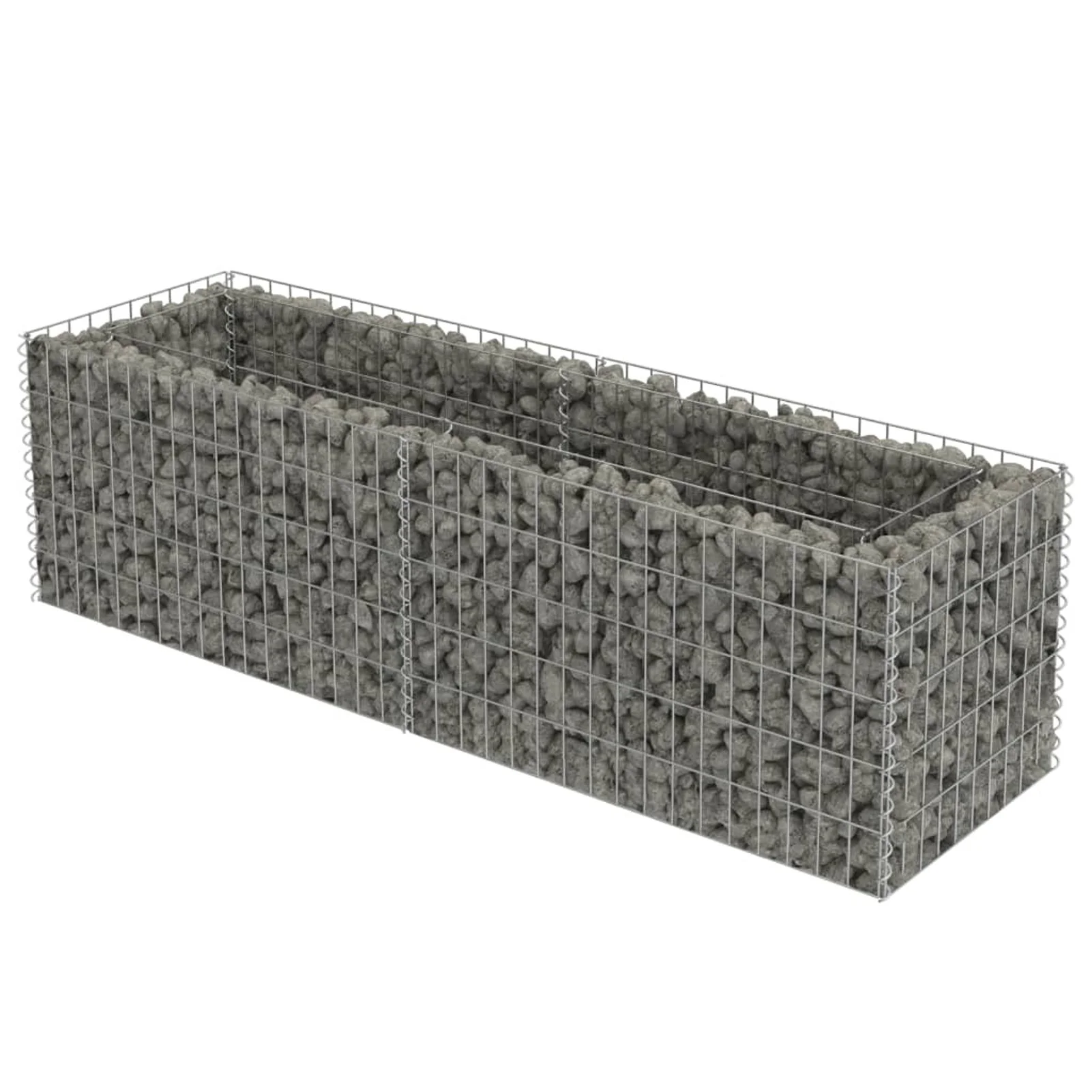 Anself Gabion Raised Bed Planter Galvanized Steel Wire Fencing Patio Flower Plant Basket Stone Fill Mesh Fence for Garden, Backyard,  Landscape 70.9 x 19.7 x 19.7 Inches (L x W x H)