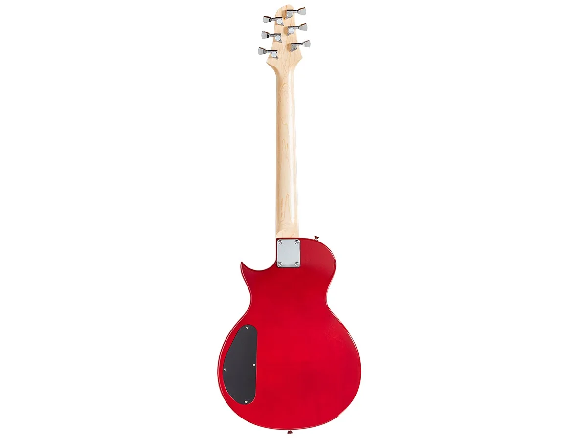 Monoprice 66 Classic V2 Cherry Electric Guitar with Gig Bag, Right, 6 Strings, Poplar Body, HH Pickups - Indio Series