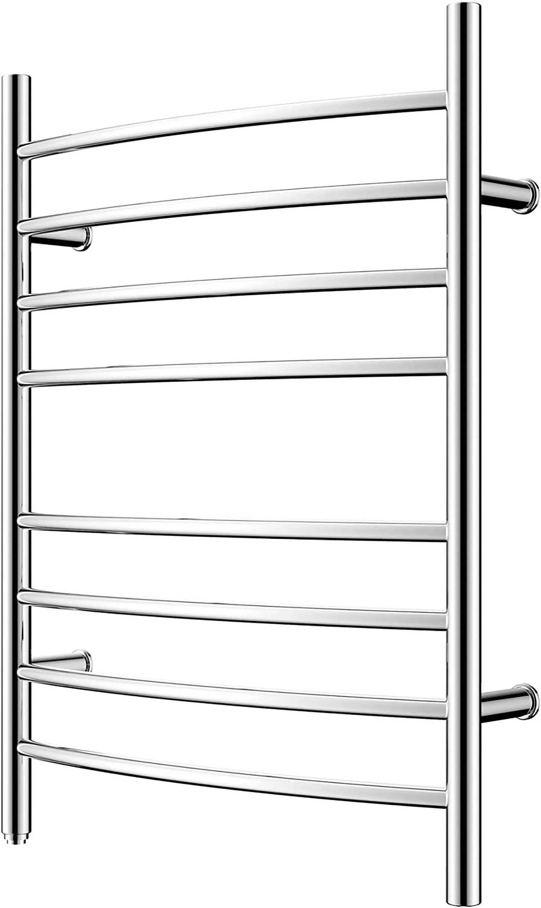 AUCHI Towel Warmer 8 Bar Plug-in Curved Bath Towel Heater Towel Warmer for Bathroom Plug-in Drying Rack Mirror Polish