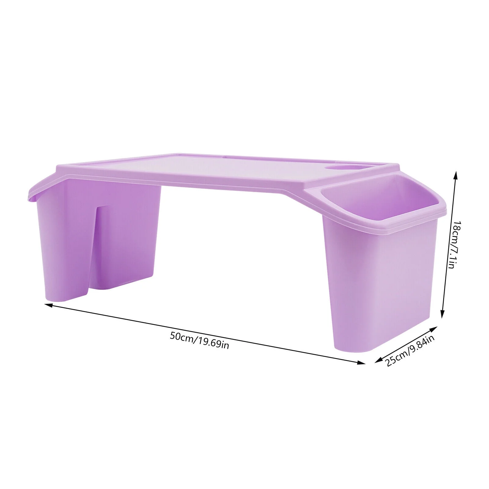 4Pcs Kids Lap Desk Tray Plastic Breakfast Trays with Side Pockets Portable Lap Bed Table