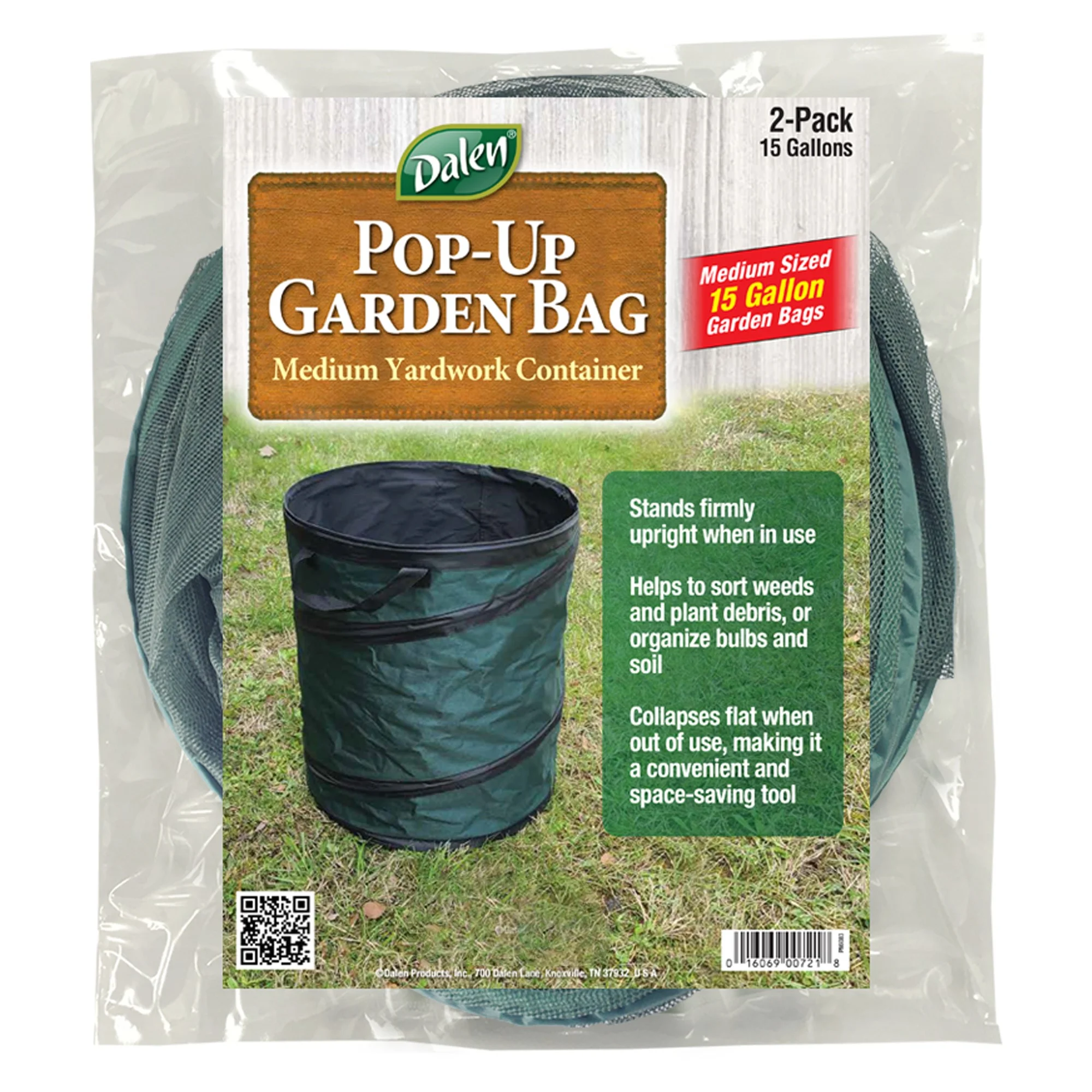 Dalen Pop-Up Garden Bag - TWO 15-gallon Collapsible Yardwork Containers - Convenient and Durable