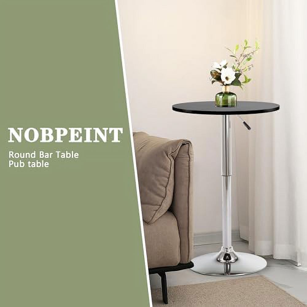 JYHOME Round Pub Table  Height Adjustable  Table 25-35 inches   Swivel Table Top