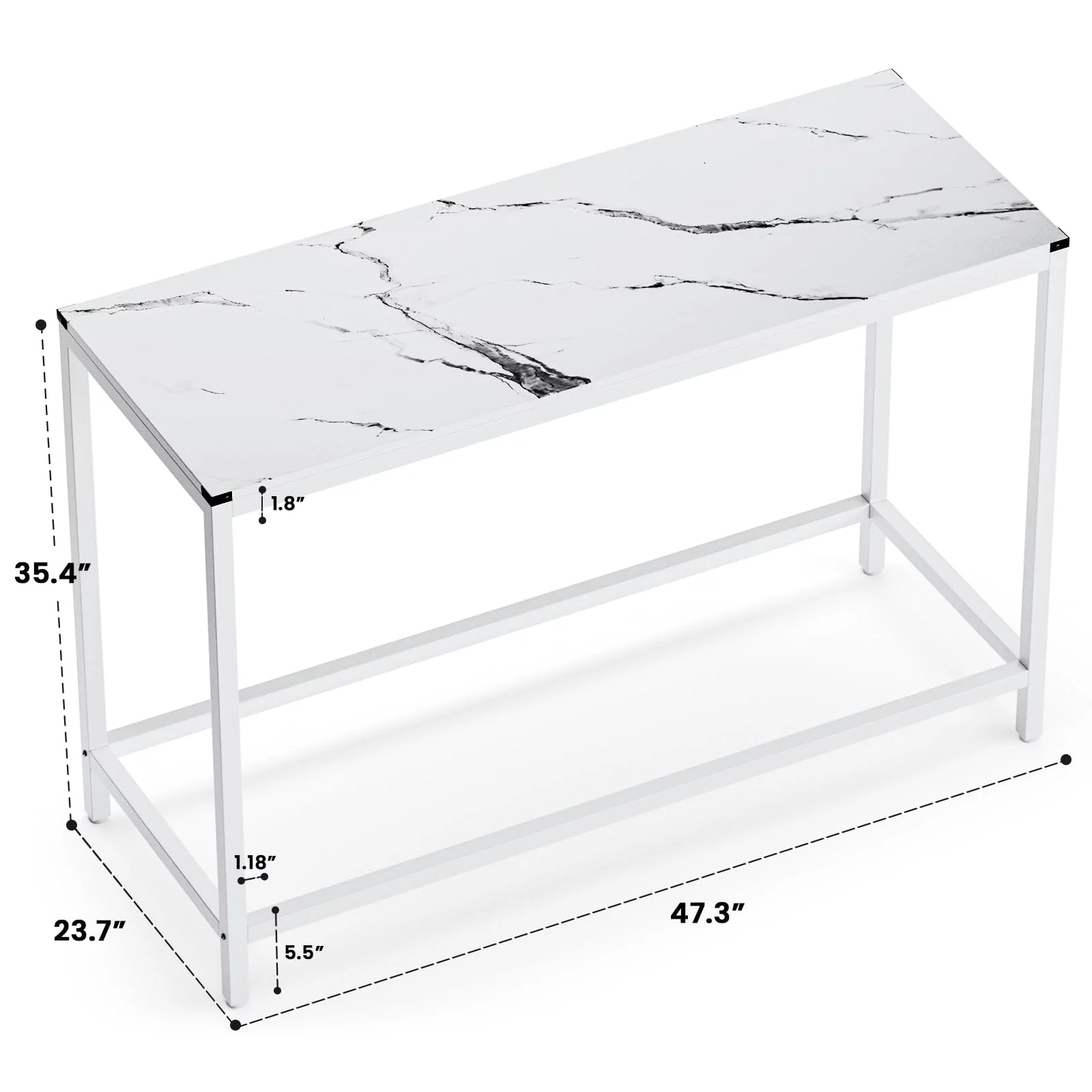 Duerer 3 Pieces Bar Table Set, Counter Height Bar Dining Table with Stools Set, White