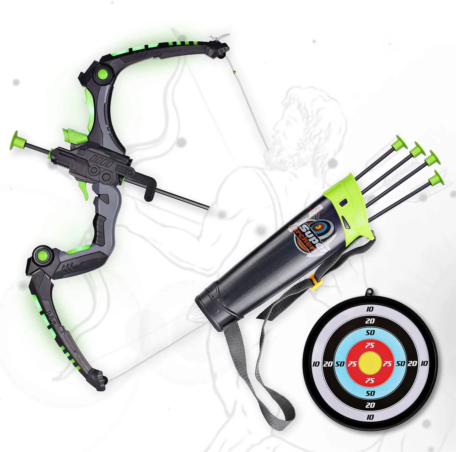 SainSmart Jr. Kids Bow and Arrows Light Up Archery Set