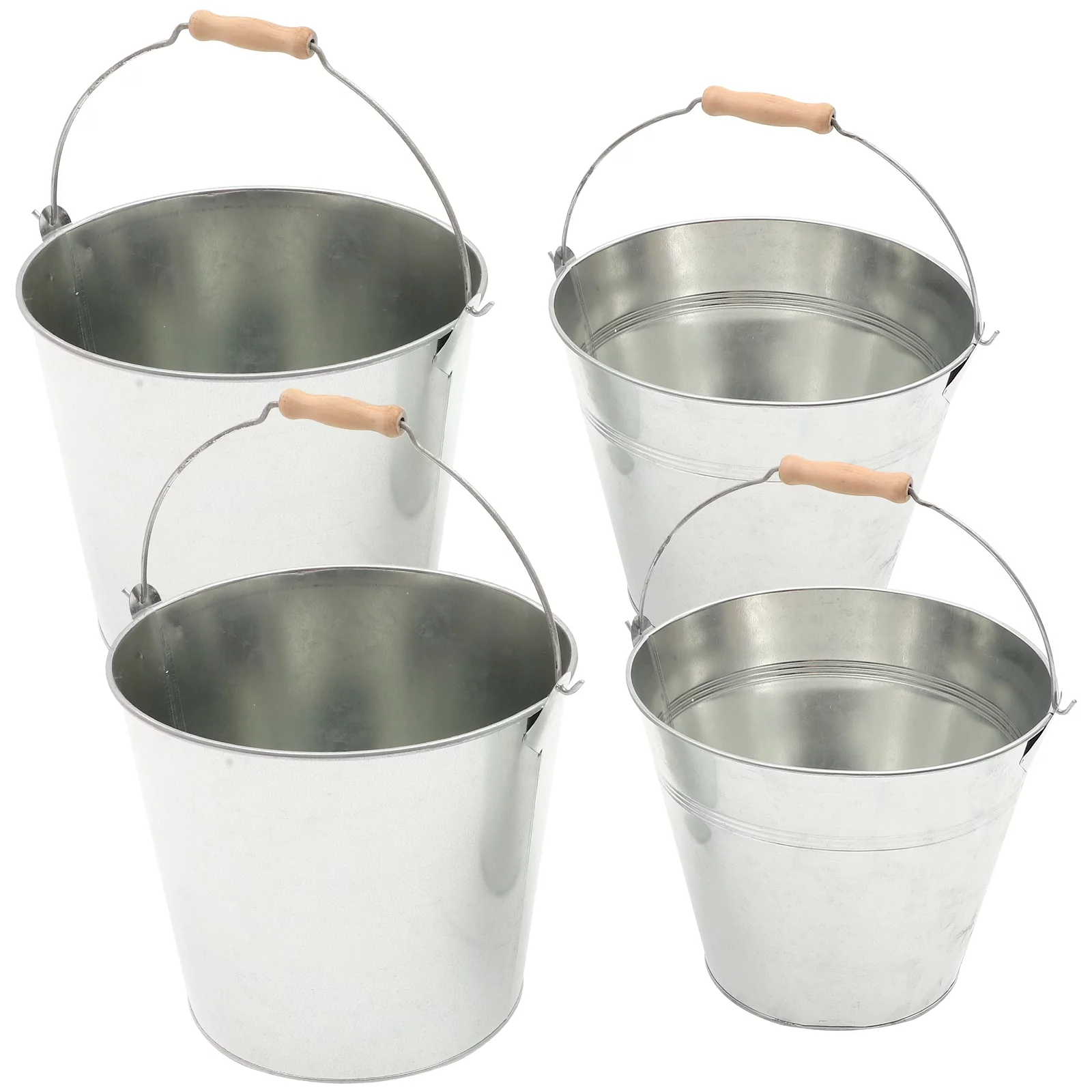 2pcs Iron Storage Buckets Fireplace Ash Buckets Charcoal Barrels Iron Buckets