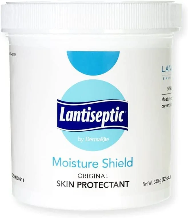 Lantiseptic Moisture Shield Original Skin Protectant – 50% Lanolin Enriched Skin Protectant Barrier Cream for Incontinence – Paraben Free, 3 Jars, 12oz Each