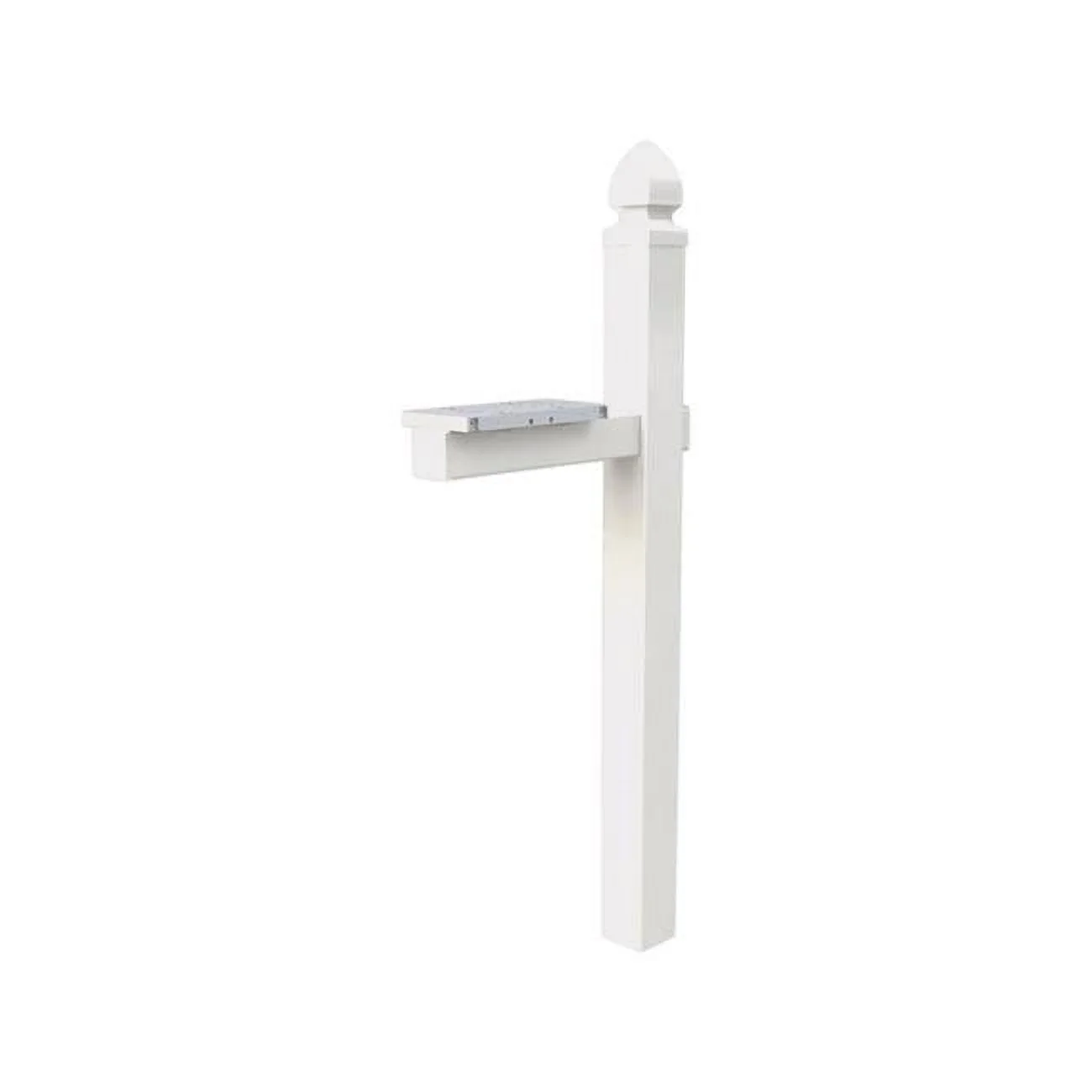 57 in. Whitley PVC Mailbox Post, White