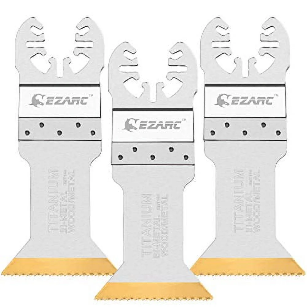 EZARC Titanium Oscillating Multitool Blades Power Cut Saw Blades for Wood, Metal and Hard Material, 3-Pack