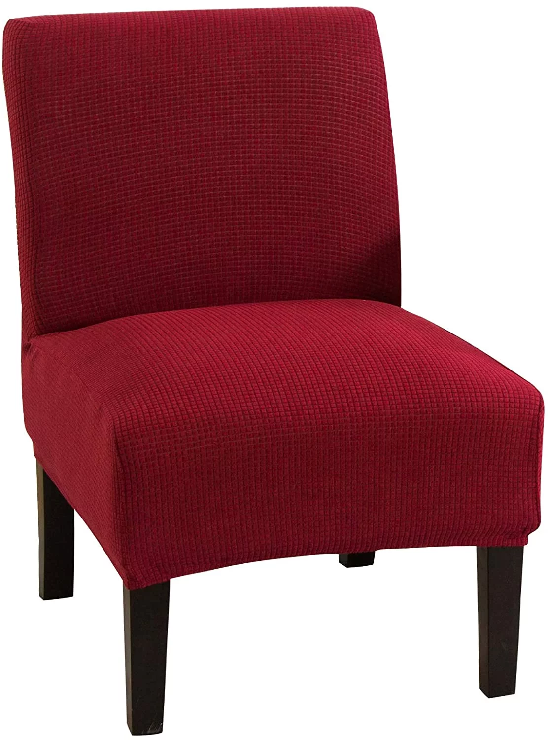TOPCHANCES Stretch Textured Grid Armless Wing Back Chair Slipcover,  Armless Accent Chair Cover Universal Removable Washable