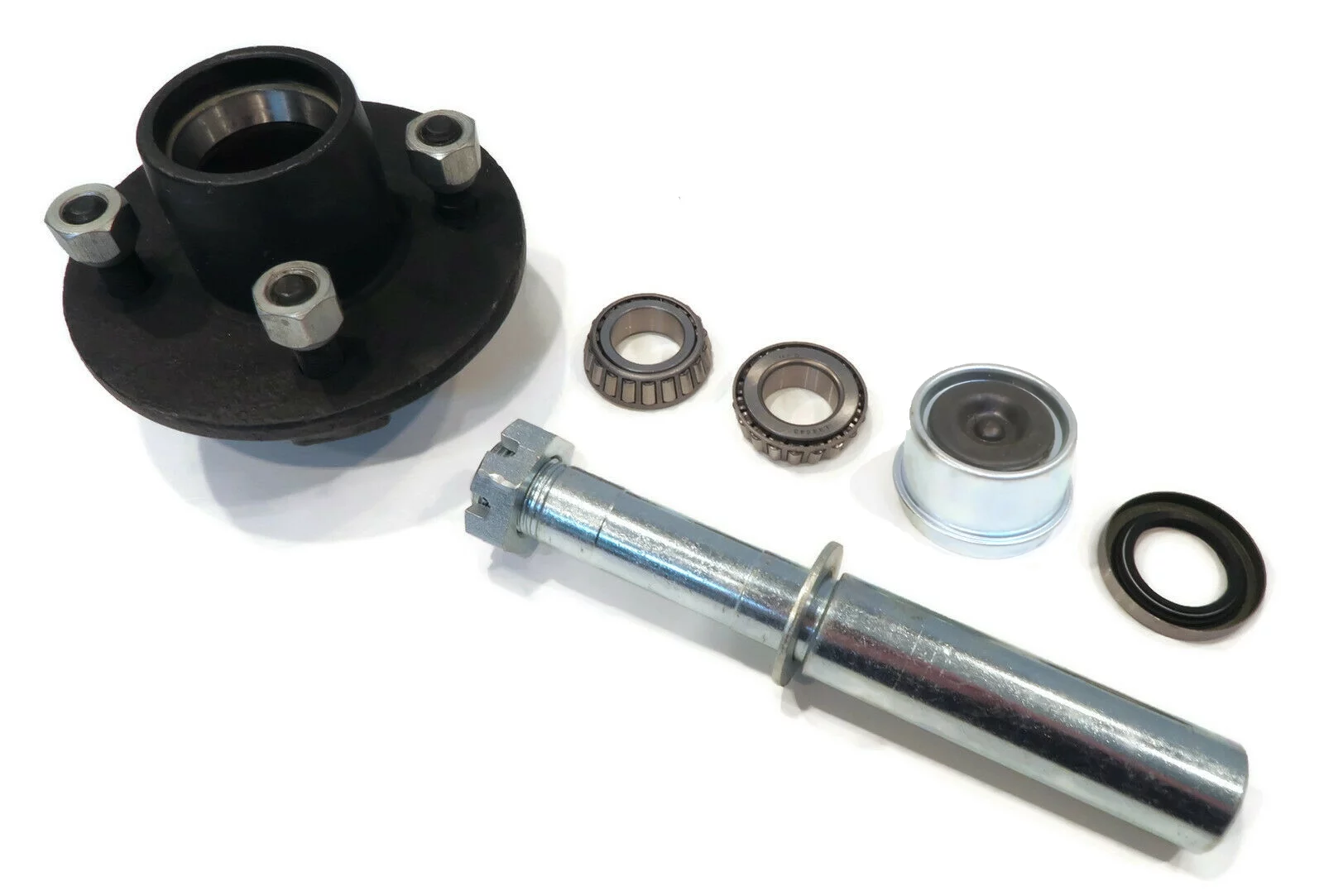 The ROP Shop | (2) Trailer Axle Kits for 2000 lb W/ Hub Spindle Grease Seal Dust Cap Bearings