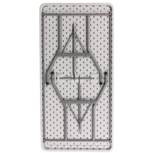 EMMA + OLIVER 5-Foot Granite White Plastic Folding Table - Banquet/Event Folding Table