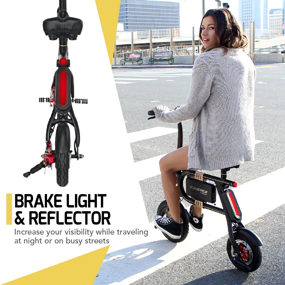 Swagtron SwagCycle E-Bike Folding Electric Bicycle with 15 Mile Range, Collapsible Frame, and Handlebar Display (Recertified)