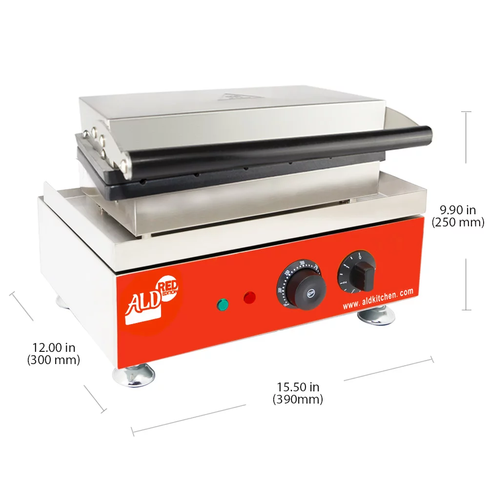 ALD Red Waffle Stick Maker | 6 Tree Waffles on a Stick | Stick Waffle Maker | Stainless Steel