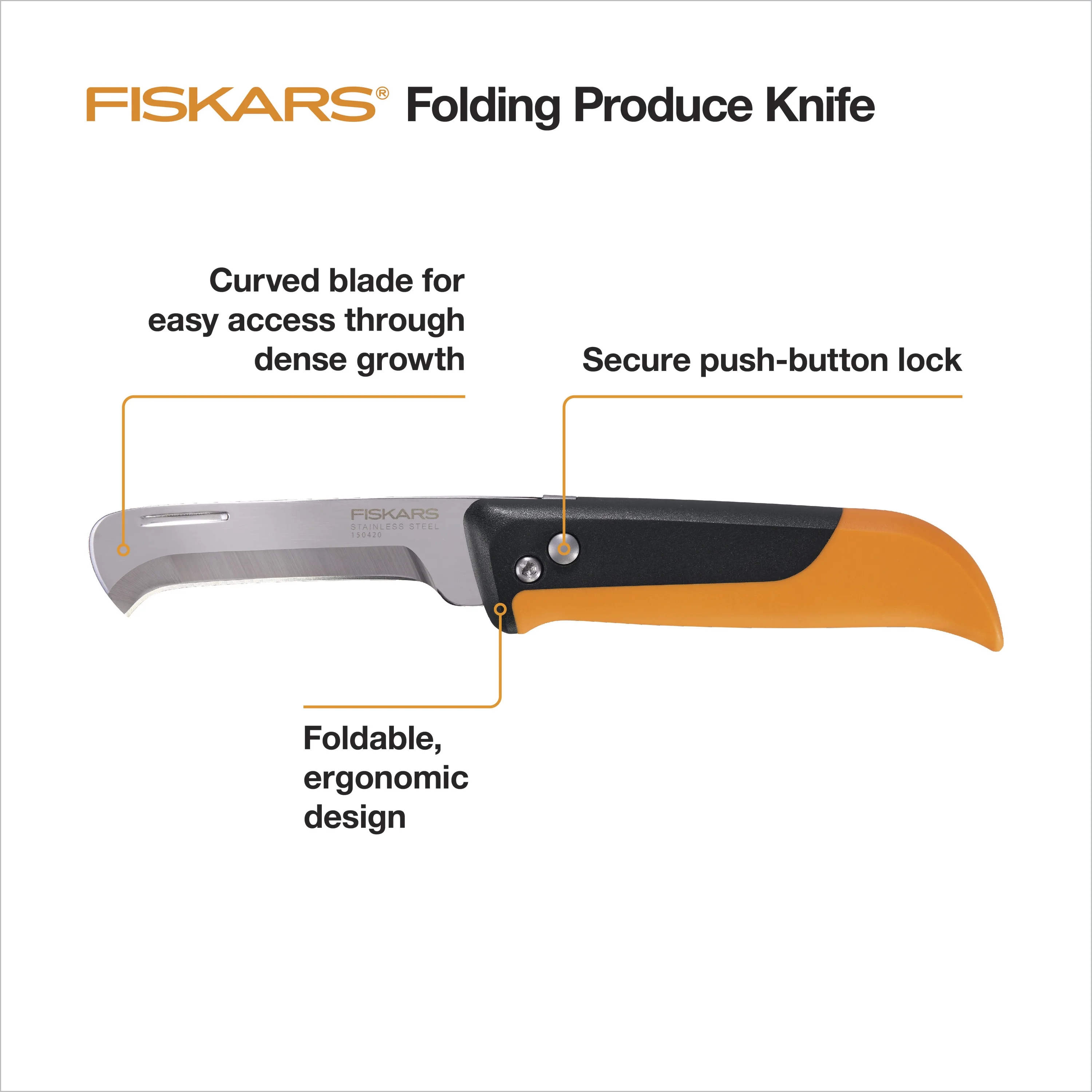 Fiskars Folding Produce Harvesting Knife, 3