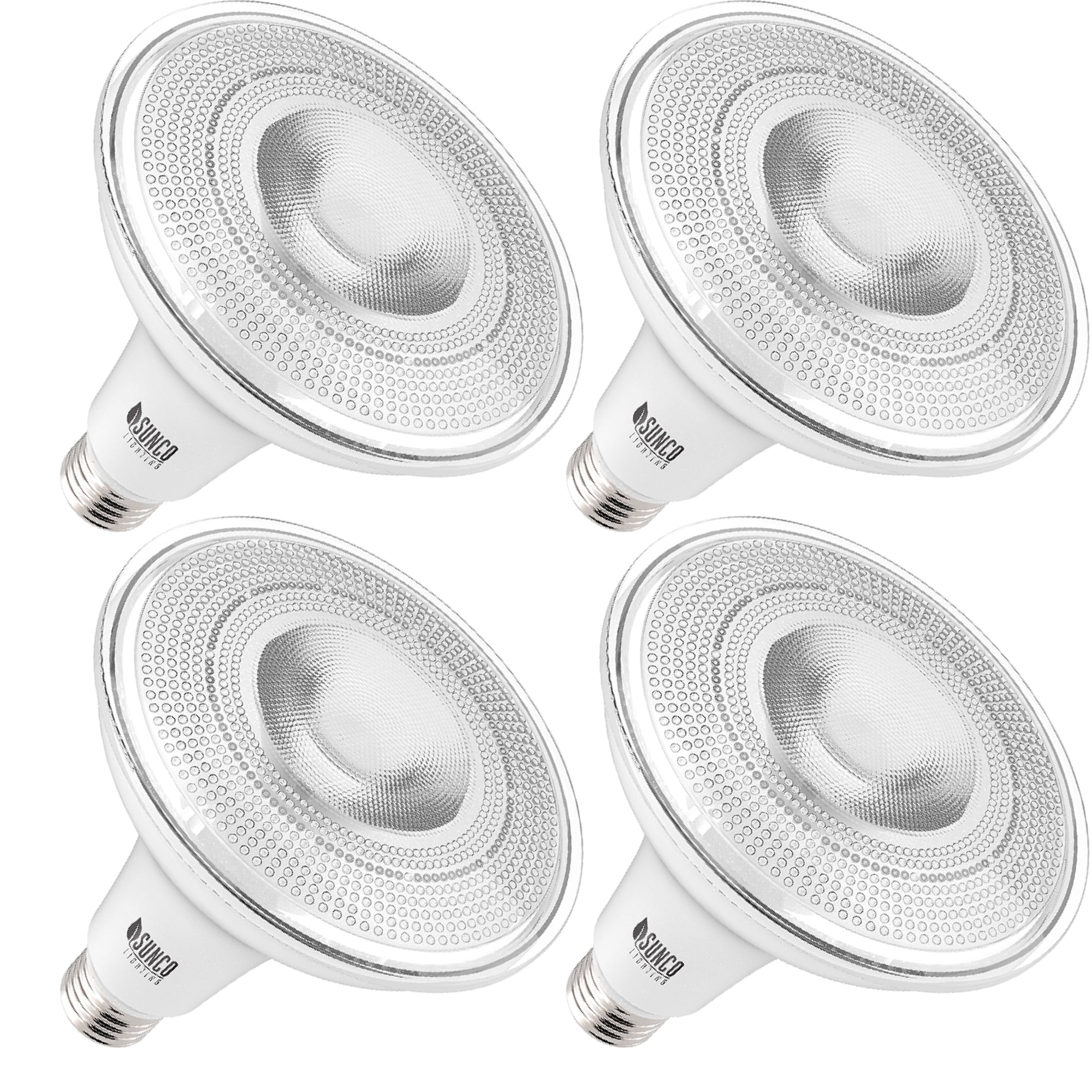 Sunco Lighting 4 Pack PAR38 LED Bulb 13W=100W, 2700K Soft White, 1050 LM, Dimmable Flood Light, Indoor/Outdoor, Accent, Highlight - UL & Energy Star Listed
