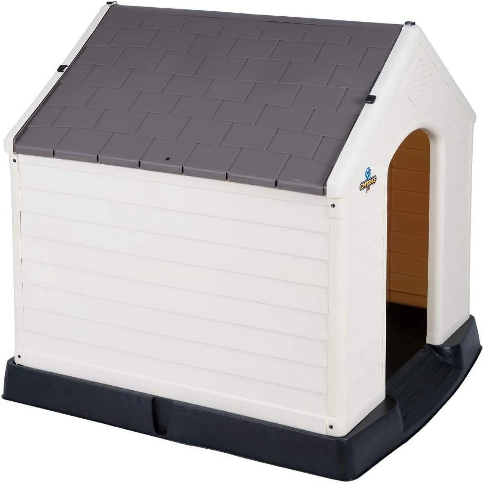 Pet Medium Waterproof Plastic Dog Kennel Outdoor House Brown