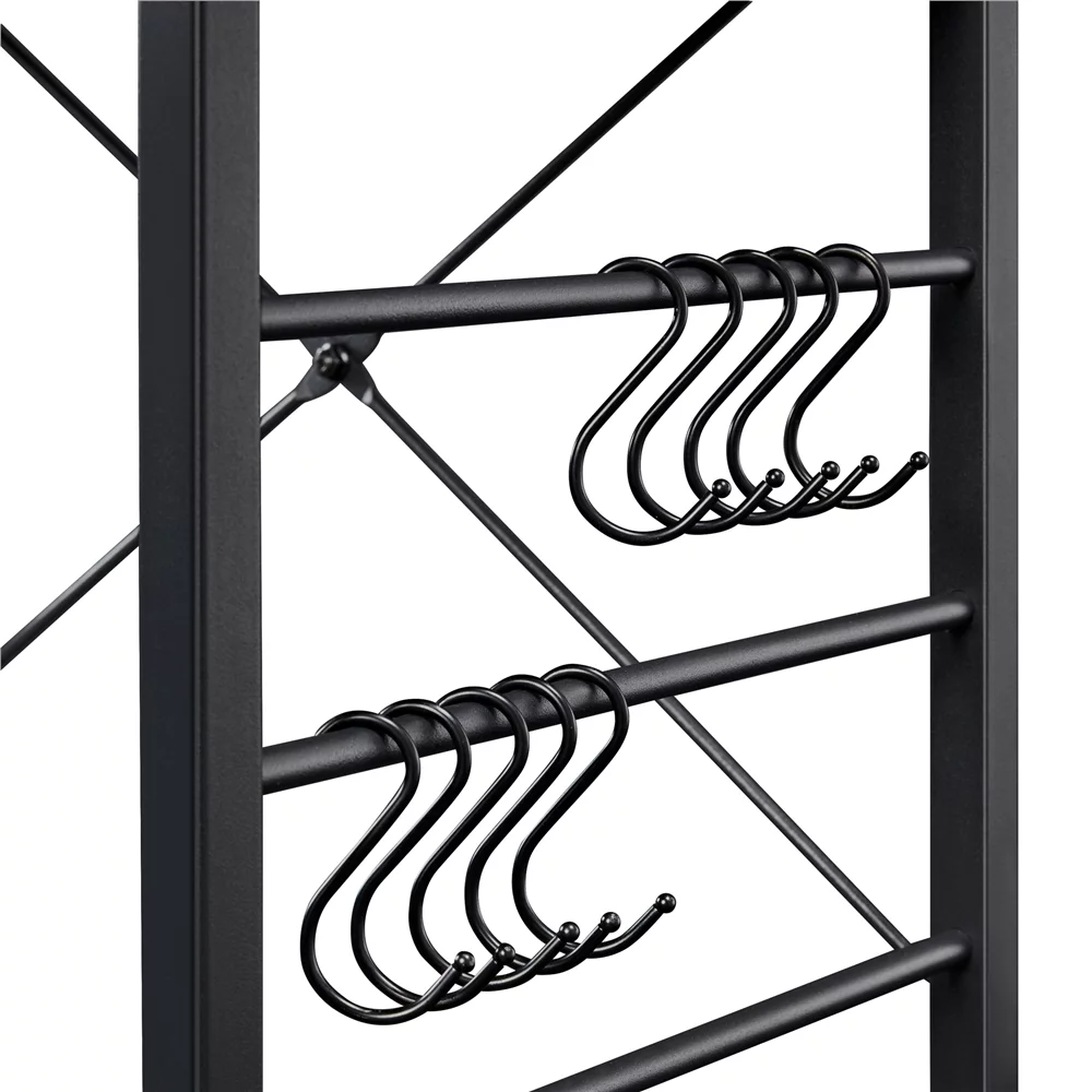 Yaheetech 55'' H 4-Tier Baker's Rack with Power Outlet and 10 S-Hooks, Gray