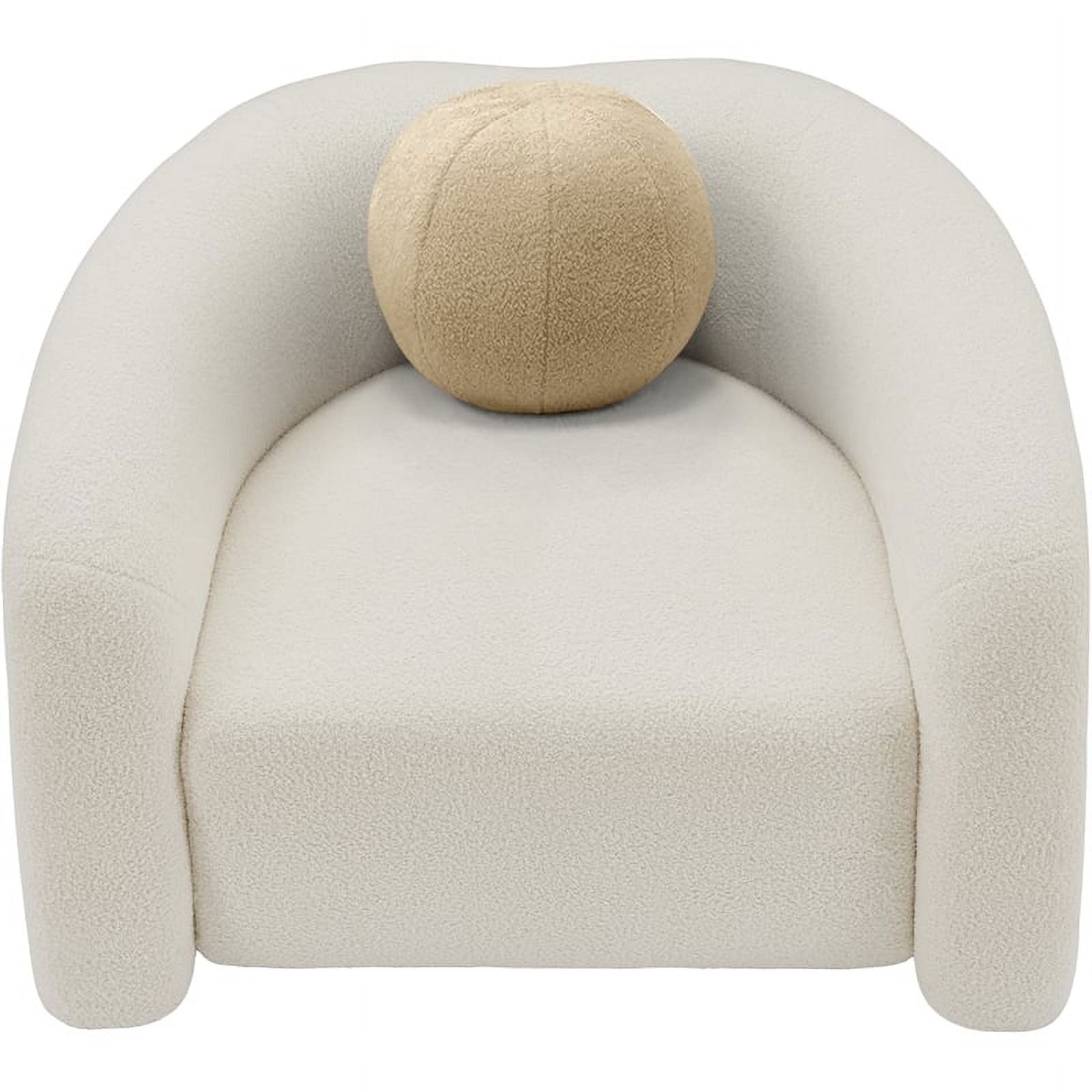 Meridian Furniture Kali Cream Faux Shearling Teddy Fabric Chair