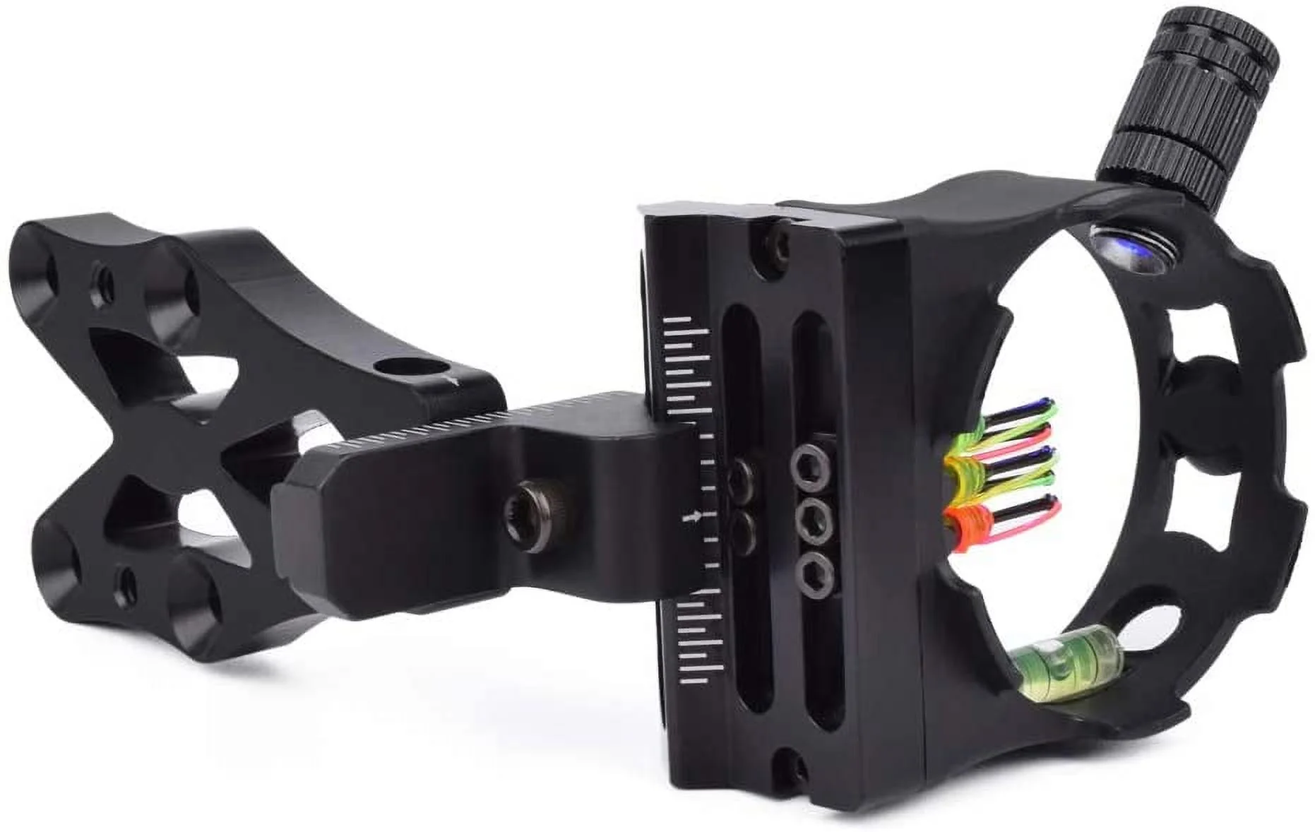 GPP 5 Pin Bow Sight - .029 Fiber, Brass Pin, Aluminum Machined - Right and Left Handed,with LED Sight Light