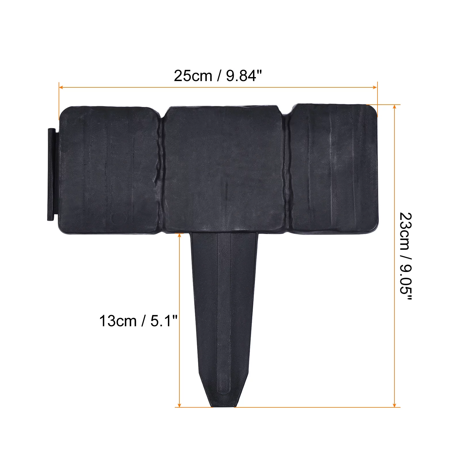 Uxcell 9.8x9.1 Inch Path and Border Edging Garden Plastic Fence Decorative Fencing Black 10 Pack