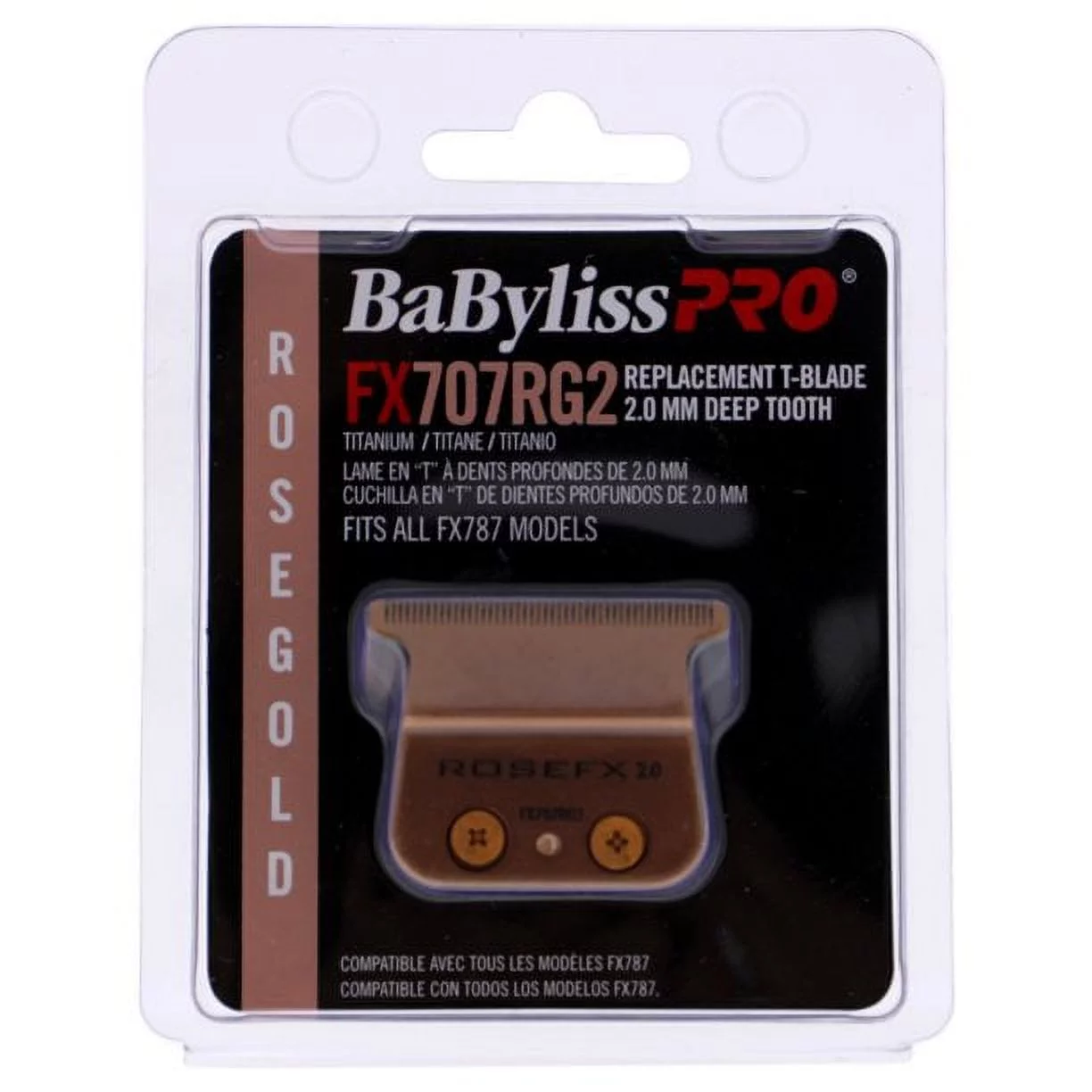 BaBylissPRO Replacement T-Blade - 2.0mm Deep Tooth - Rose Gold