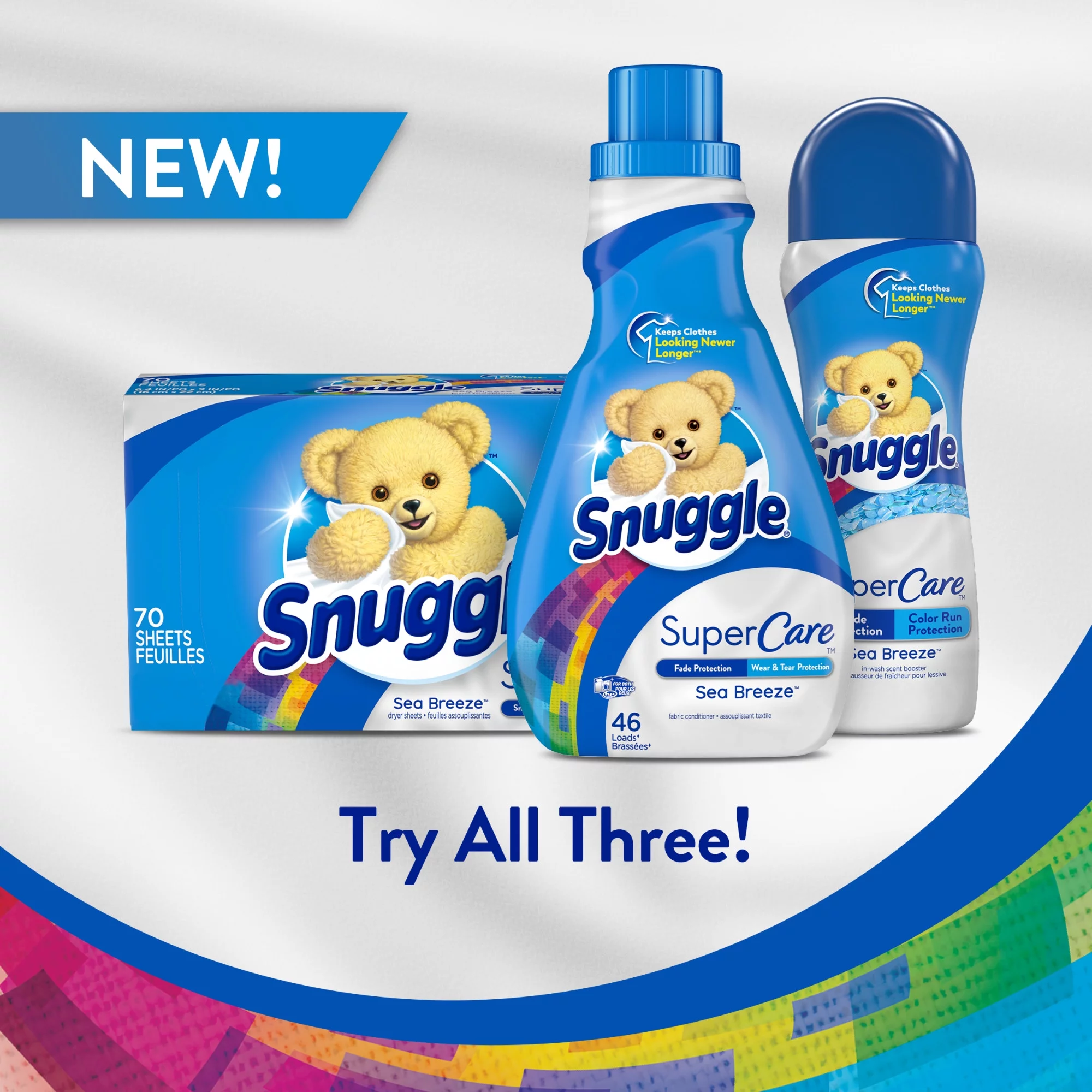 Snuggle SuperCare Liquid Fabric Softener, Sea Breeze, 95 Ounce, 90 Loads