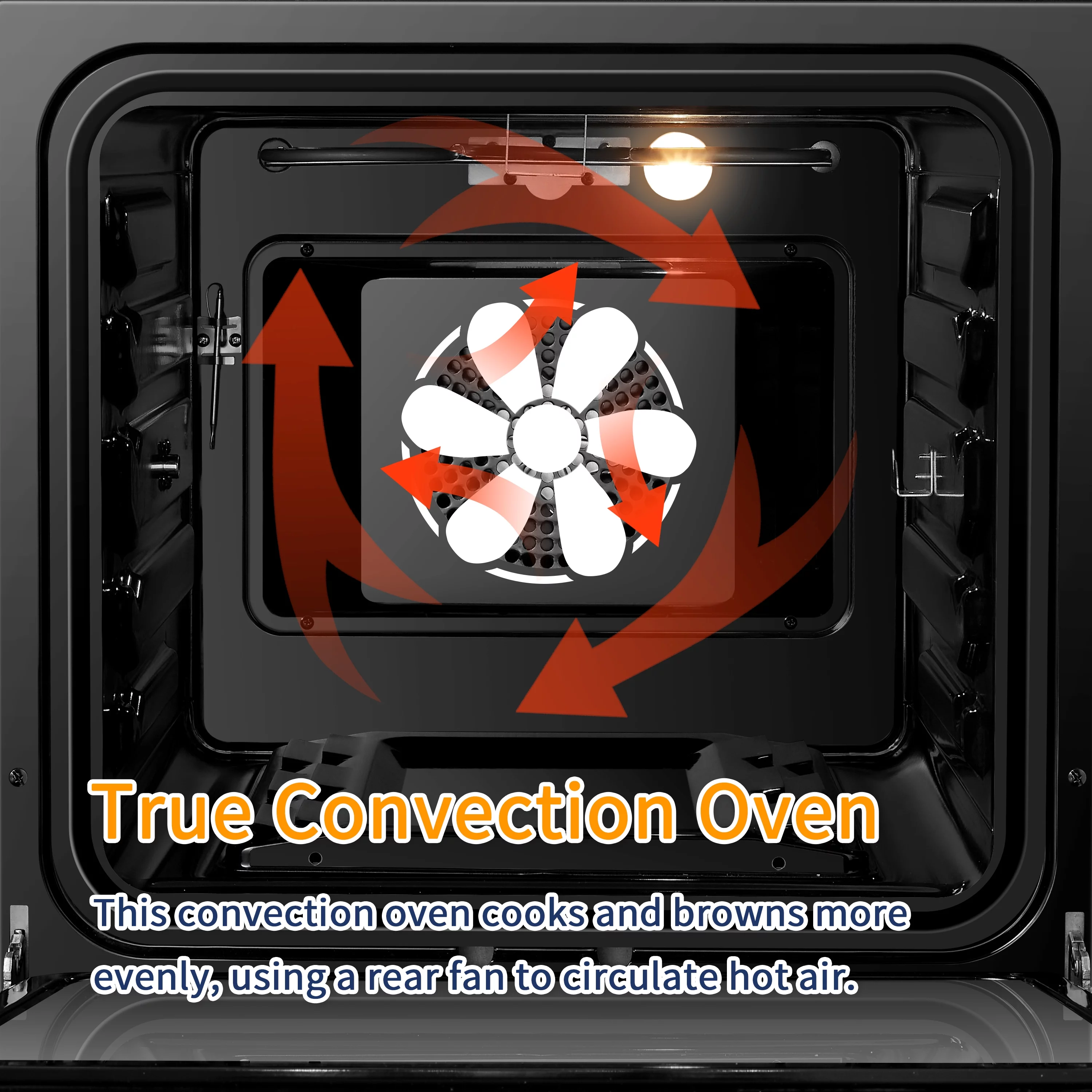 Lanbo 24 inch 2.9 Cu.ft Freestanding Electric Range with Rotisserie and  Convection Oven