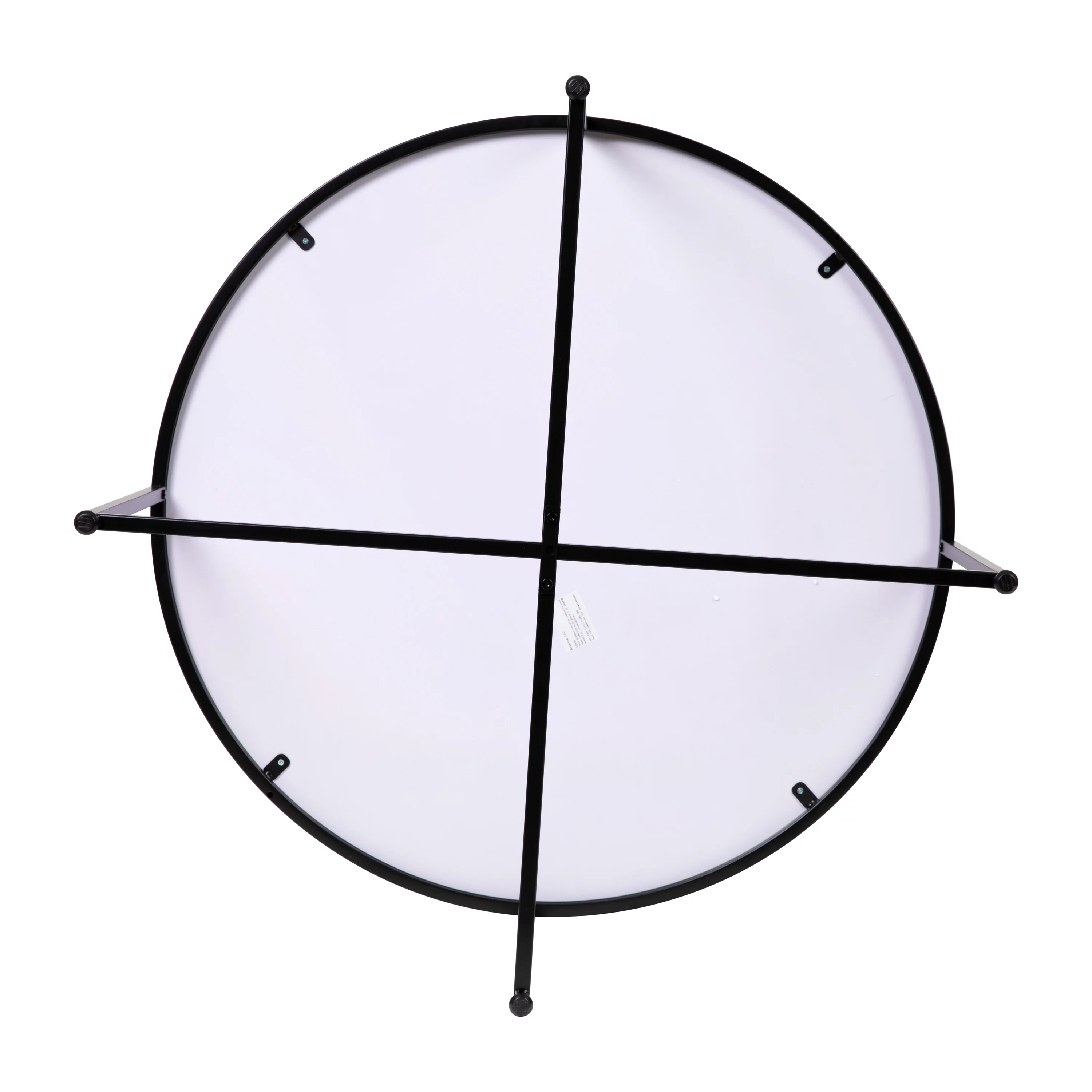 Merrick Lane Round Coffee Table Set - 3 Piece Walnut Coffee Table Set with Matte Black Crisscross Frame - Coffee Table & 2 End Tables