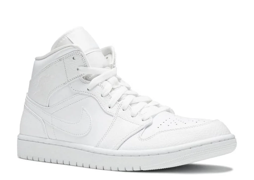 Men's Jordan 1 Mid White/White-White (554724 130) - 7.5