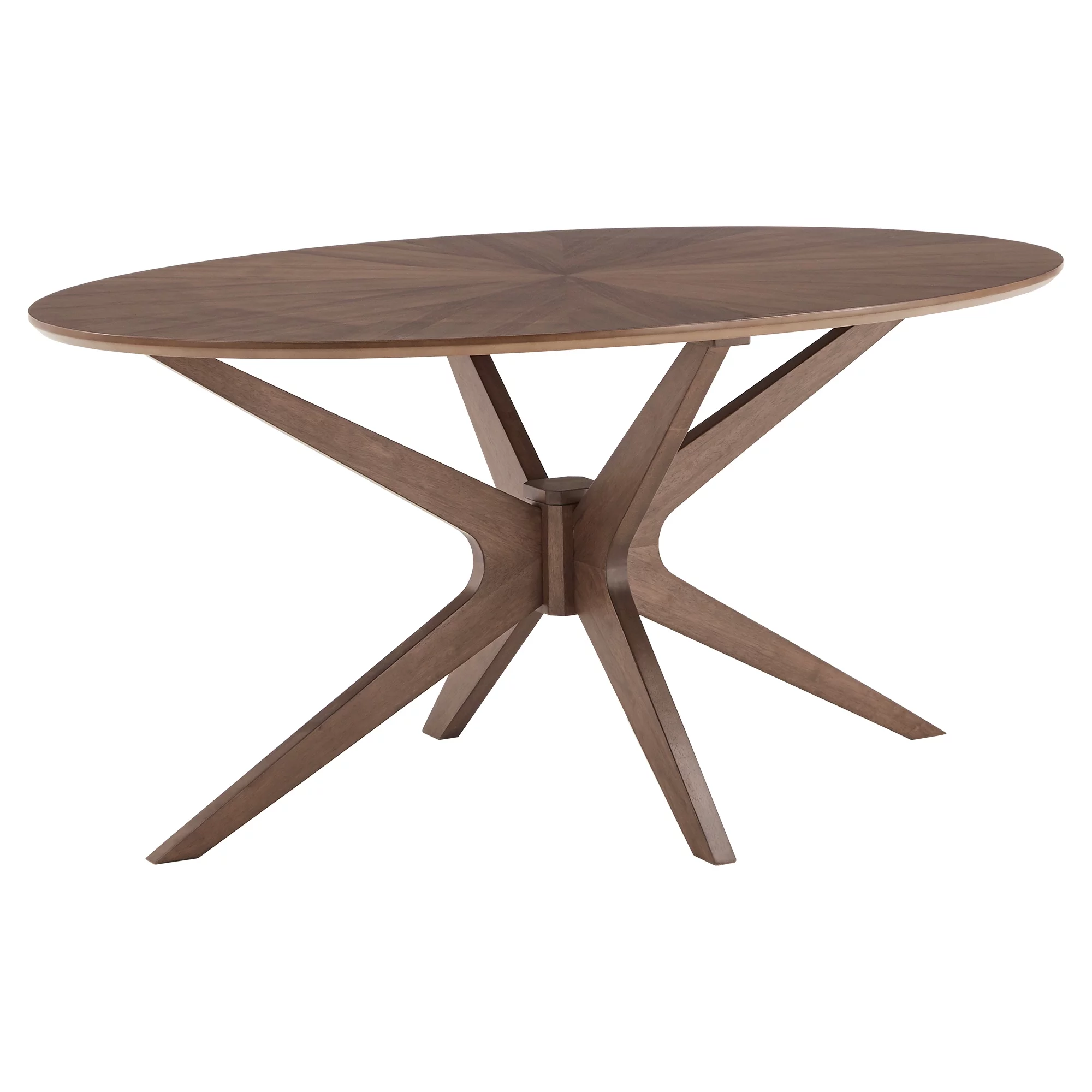 Weston Home Shaynah Walnut Finish Oval Dining Table