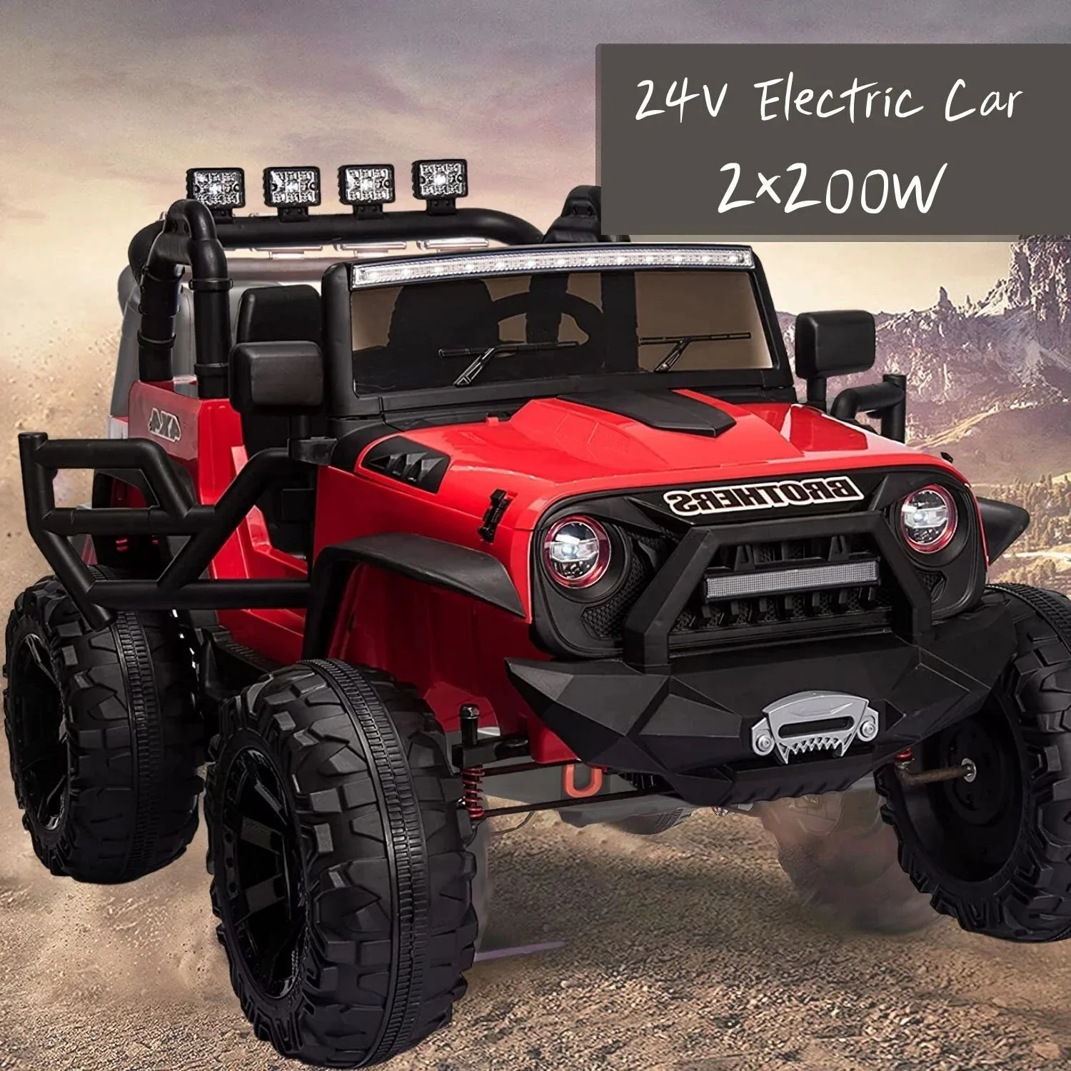 Premium 24V Electric Kids Ride-On Truck with MP3, LED Lights, Remote Control, and 2 Seats - 400W