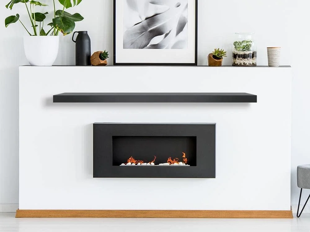 Pilgrim Home and Hearth Titus 52-Inch Metal Fireplace Mantel Shelf in Shadow Iron