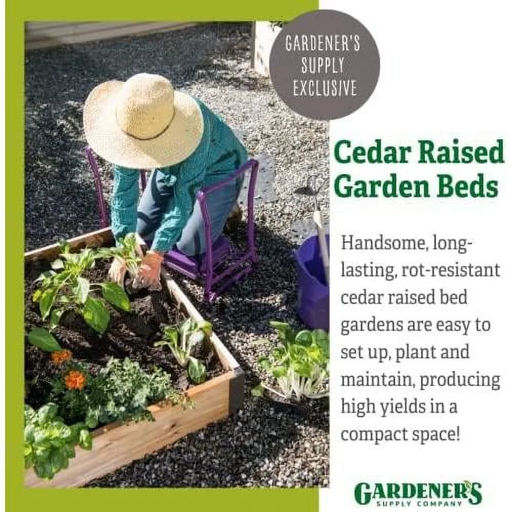 Cedar Raised Garden Bed | Weather Resistant Outdoor Square Planter Box For Plants, Herbs Flowers & Vegetables With Rust-Proof Aluminum Corners | 2Ft W X 8Ft L X 7-1/4
