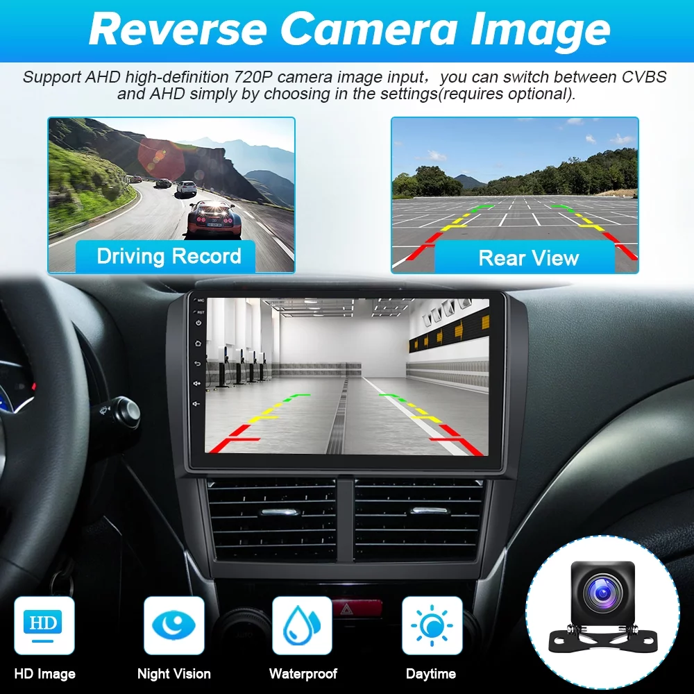 Podofo 2+64G Android 13 for Subaru Forester 2008-2012 Wireless Carplay Android Auto 9'' Touchscreen Car Stereo Radio WIFI GPS FM Bluetooth Hifi, AHD Backup Camera