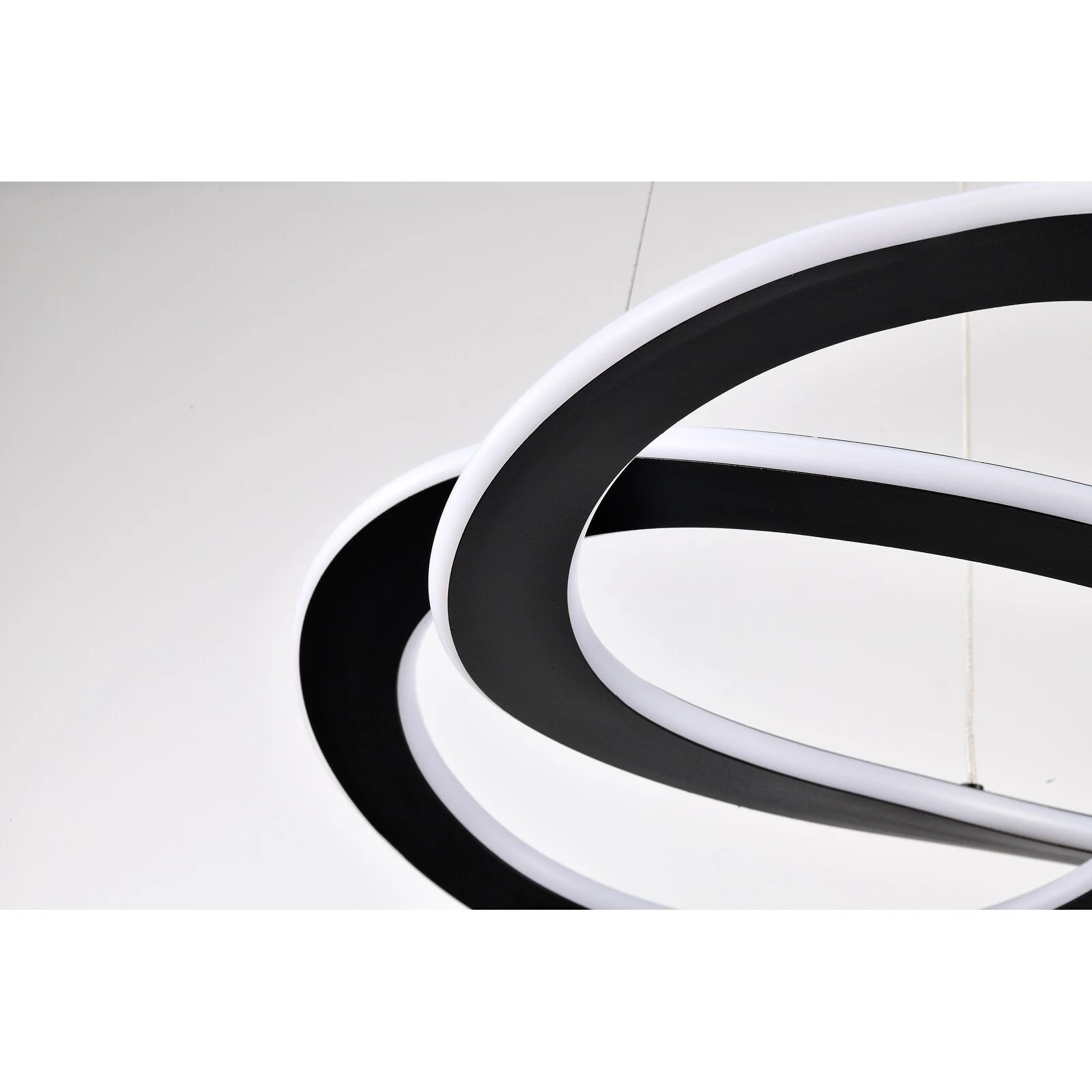 Edvivi Lighting Sand Black Finish 30-Watt Integrated LED Modern Curved Lines Chandelier